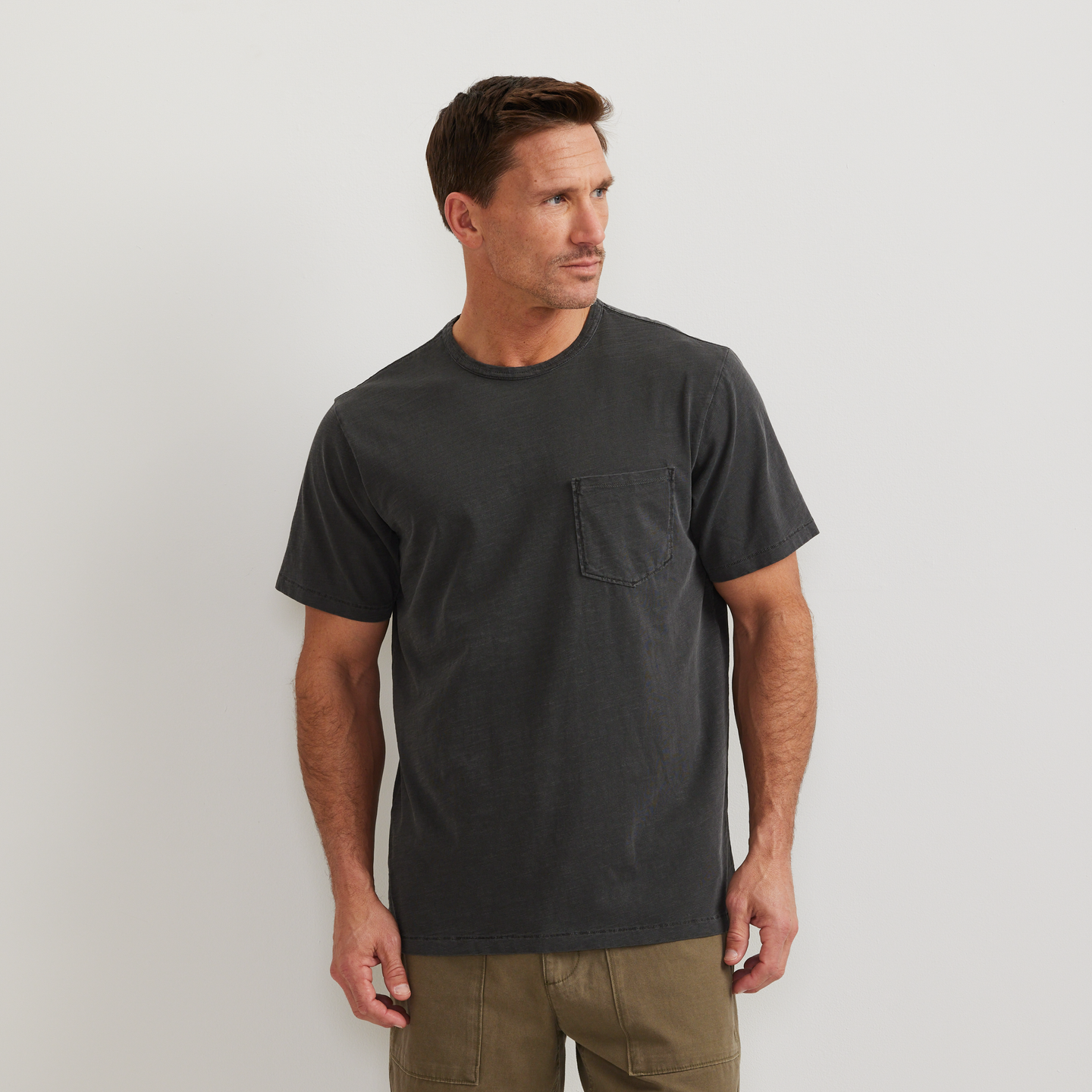 Men's Sunwashed Cotton T-Shirt-Carbon-Regular-C1