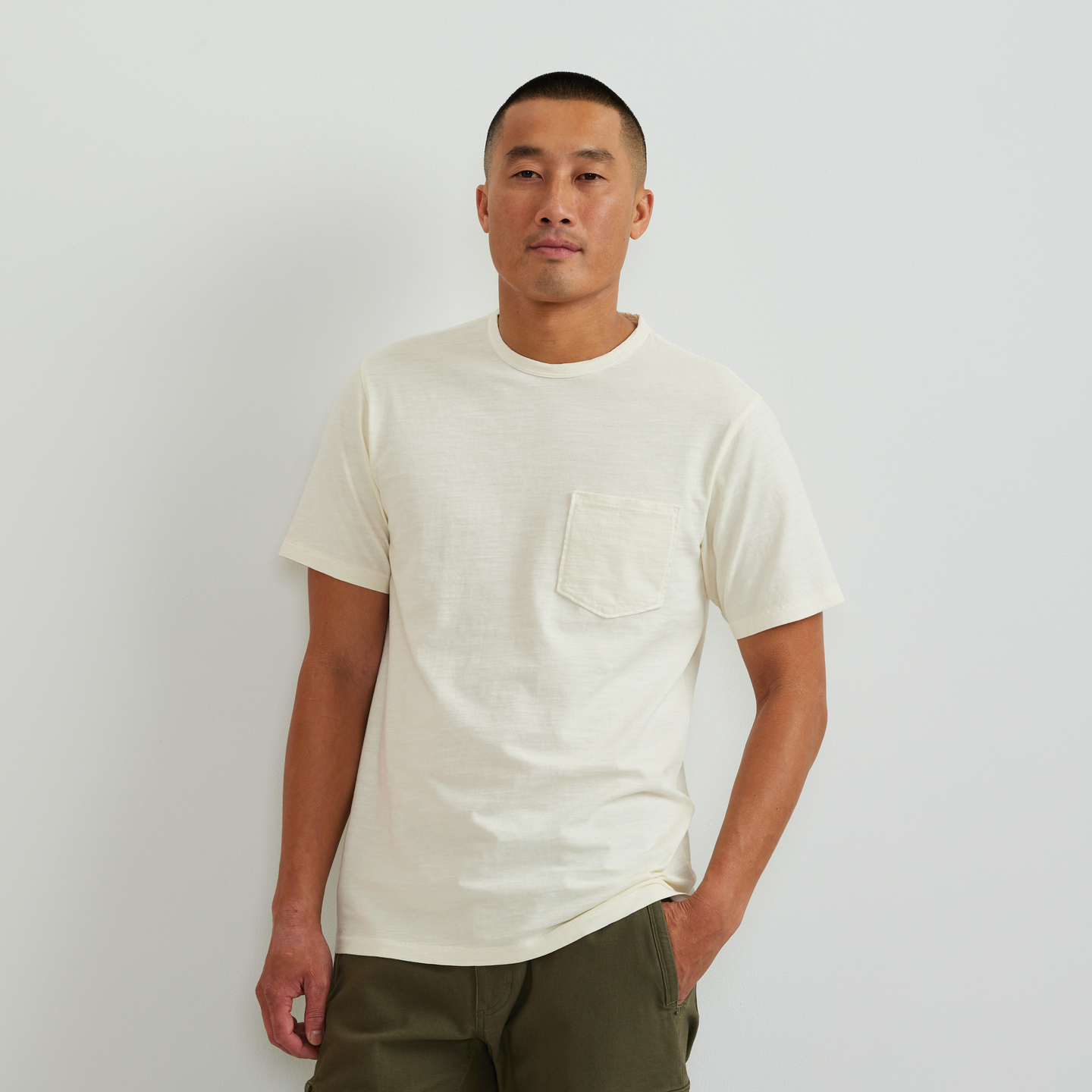 Men's Sunwashed Cotton T-Shirt-Ivory-Regular-C1