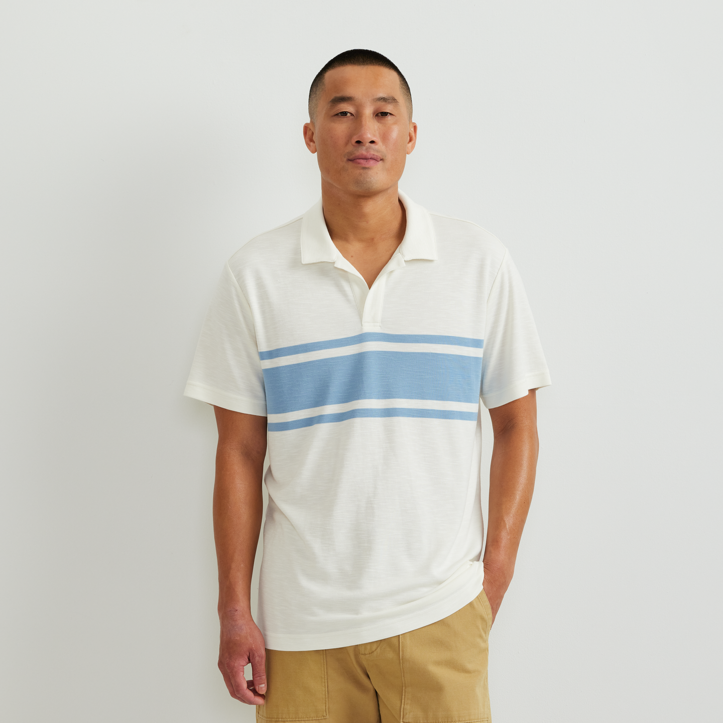 Eddie Bauer Men's SS Journey Modal Polo Stripe