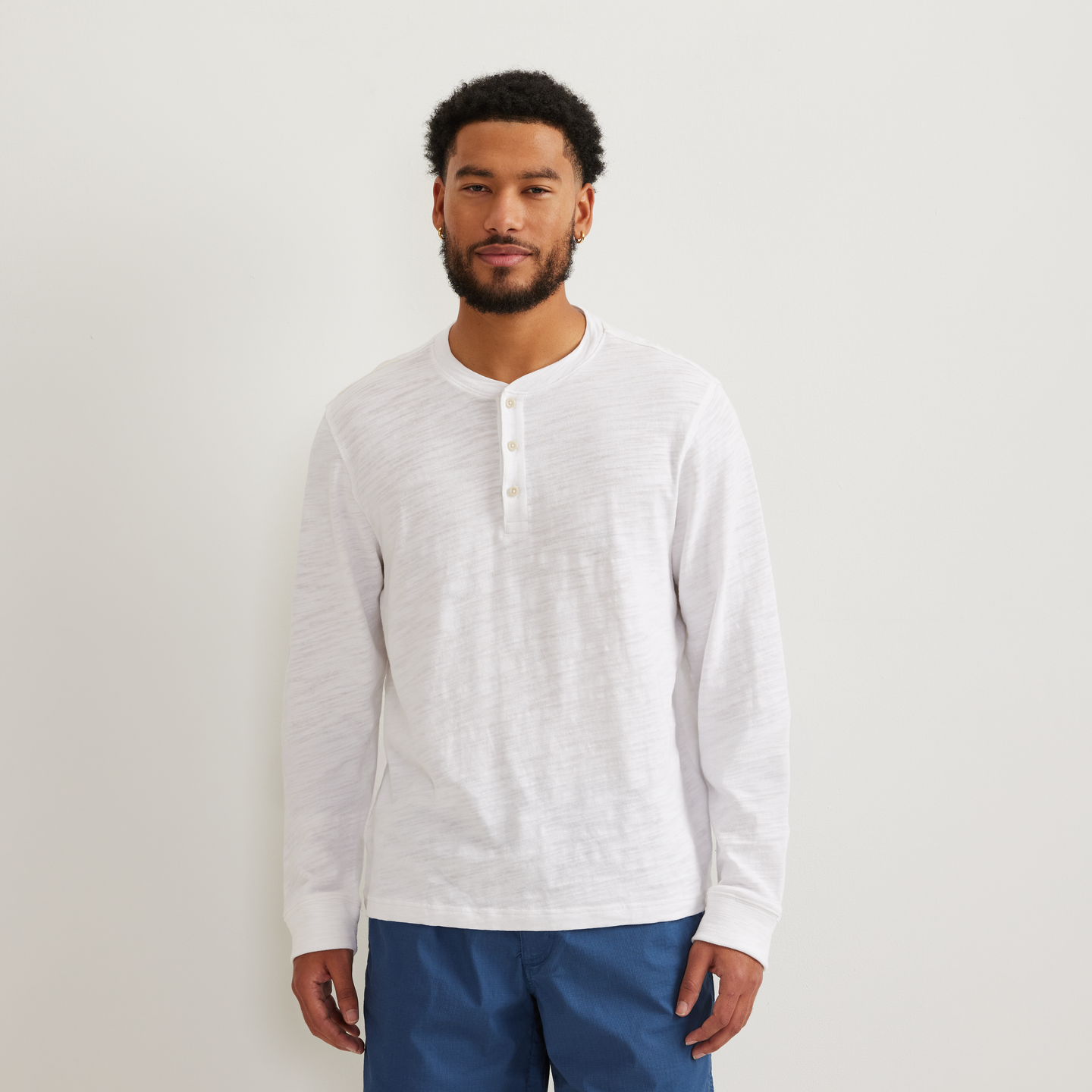 Men's Slub Jersey Henley-White-Regular-C1
