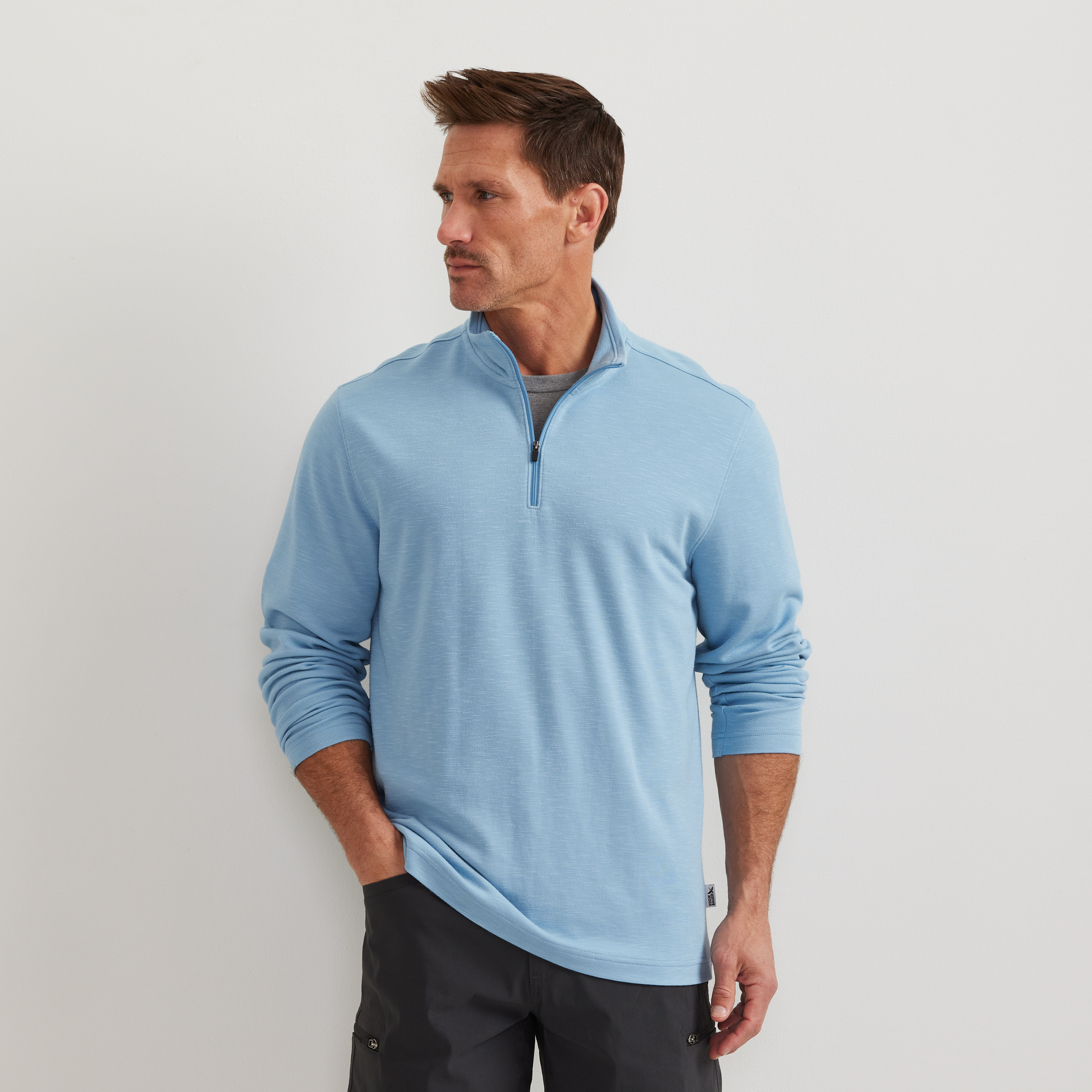 Eddie Bauer Men's LS Journey Modal Knit Qz