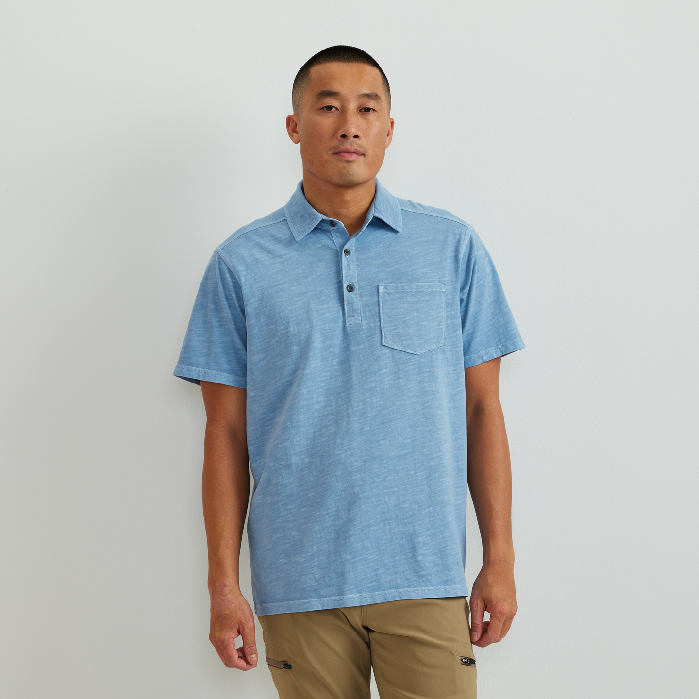 Eddie Bauer Men's SS Sunwashed Cotton Pocket Polo Eddie Bauer Men's SS Sunwashed Cotton Pocket Polo