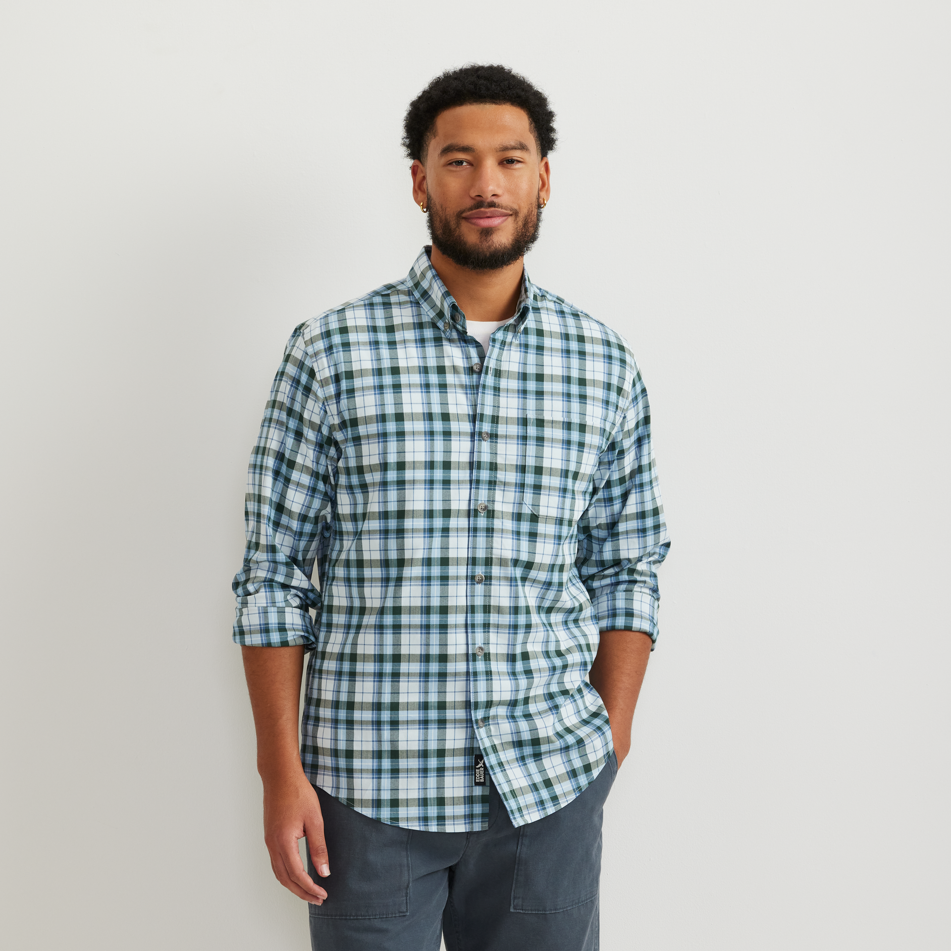 Eddie Bauer Men's LS Voyager Flex Shirt