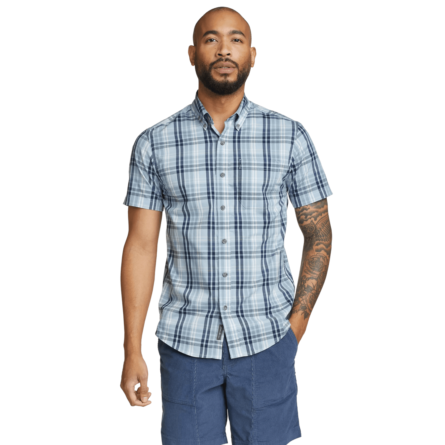 Men's Voyager Flex Short Sleeve Shirt Slate Blue Regular 4