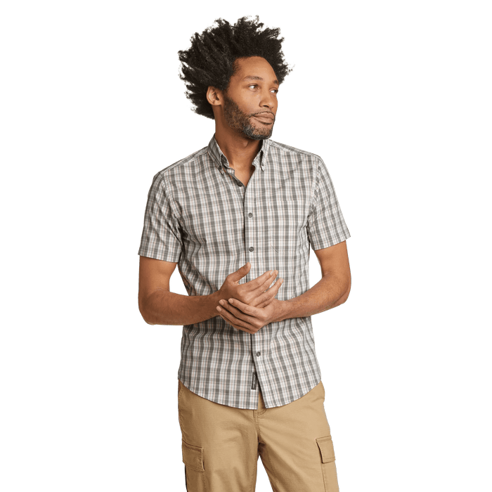 eddie bauer dress shirts Men's Short Sleeve Baja Shirt Casual camp shirt featuring relaxed fit Eddie Bauer Men's Baja Short-Sleeve
