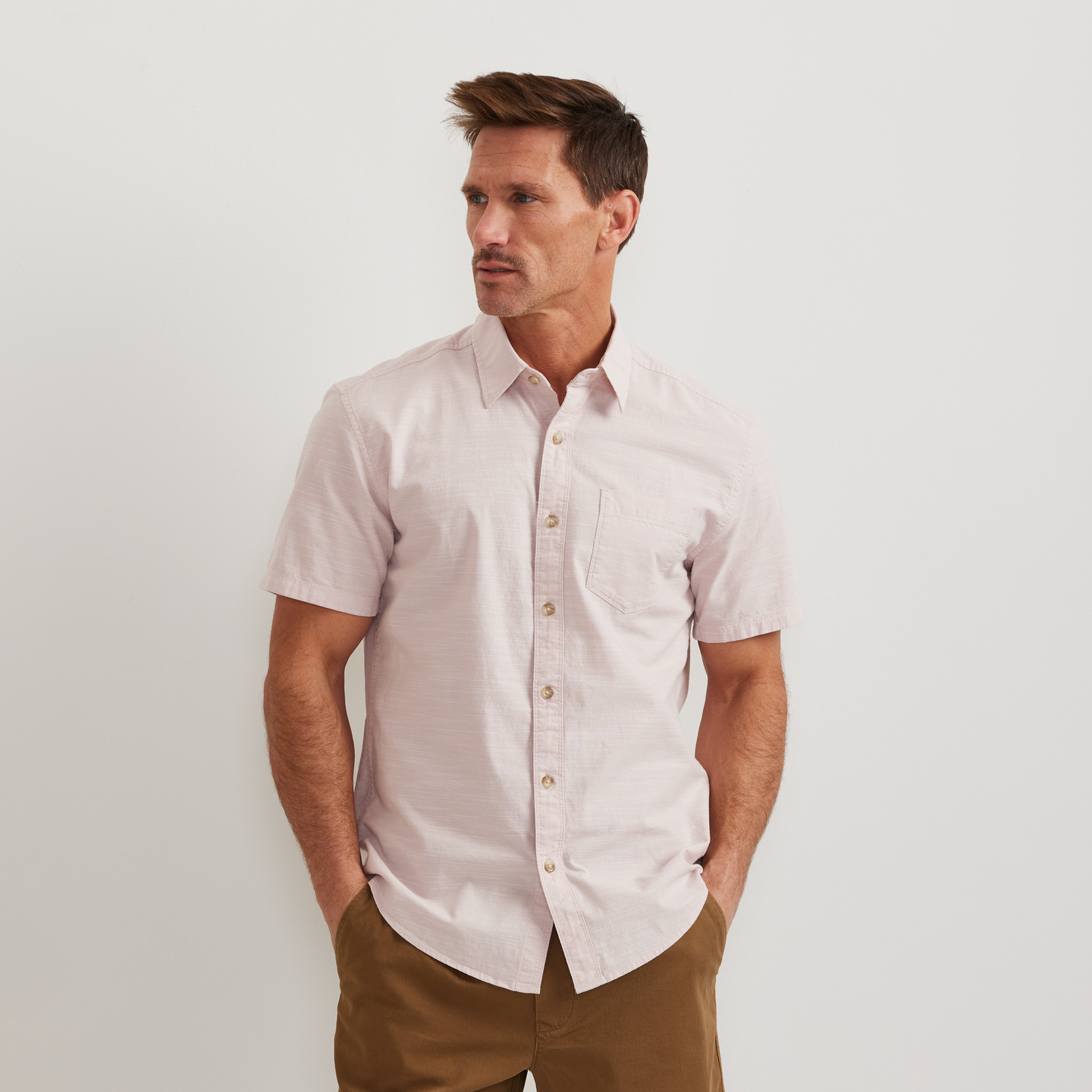 Men's Camano Short-Sleeve Shirt - Solid-Calla Lily-Regular-C1