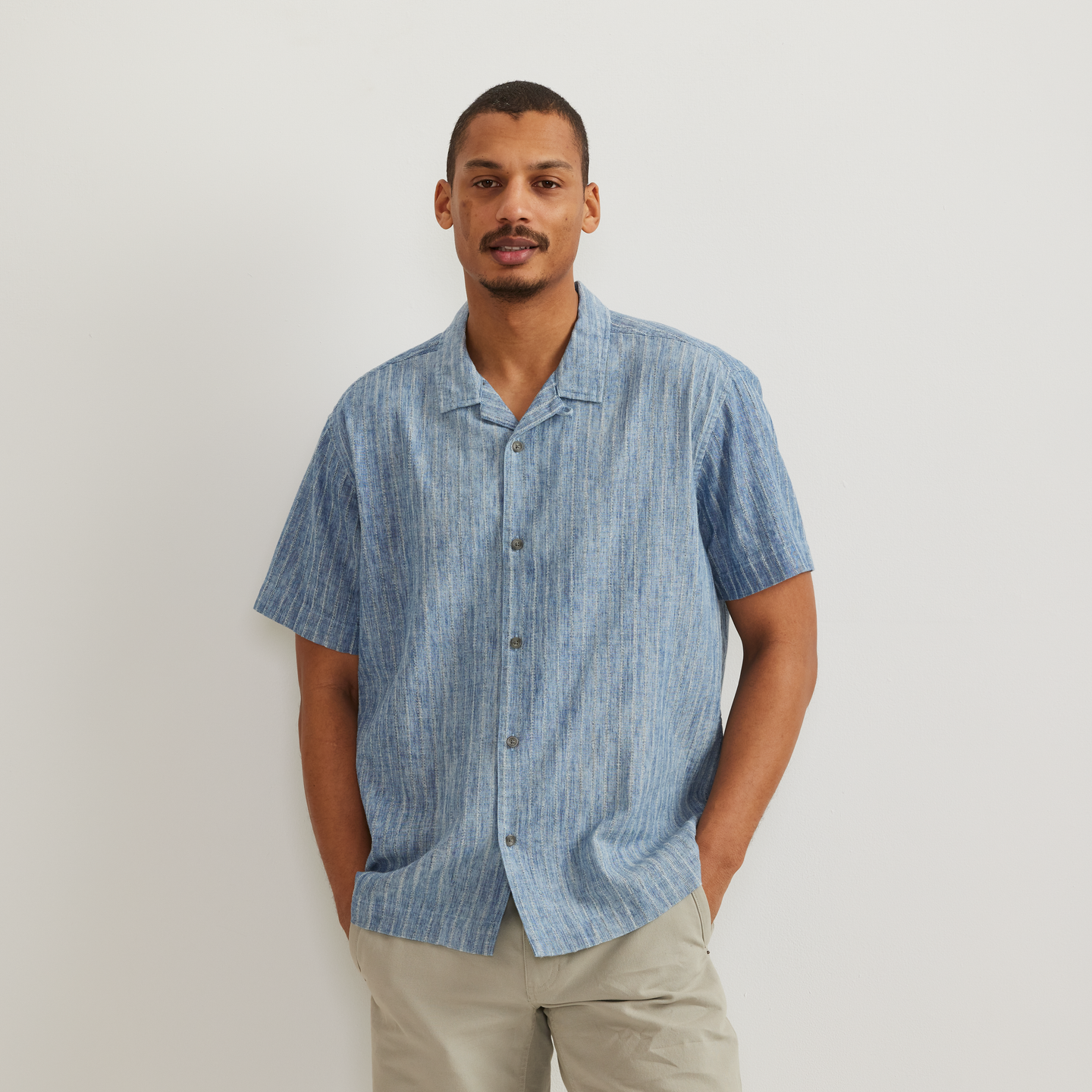 Eddie Bauer Men's Novelty Camp Shirt- Indigo Eddie Bauer Men's Novelty Camp Shirt- Indigo