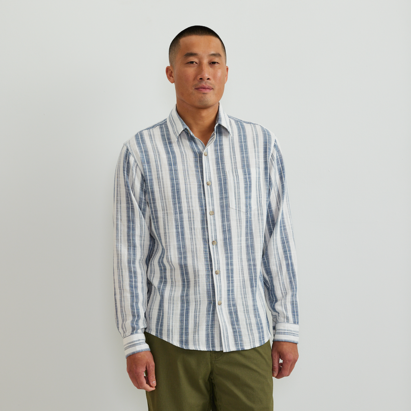 Men's Vintage Shirt-Blue-Regular-C1