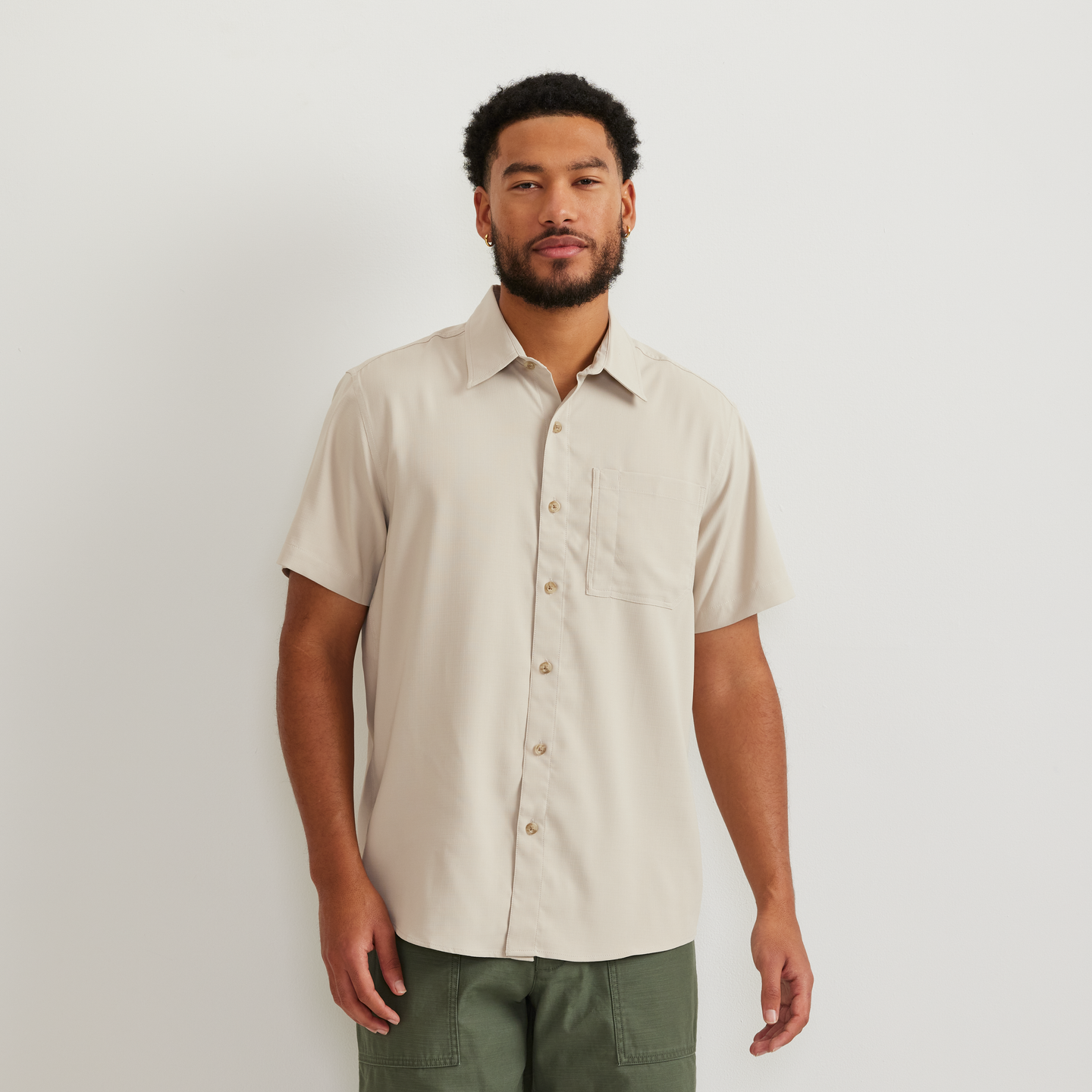 Men's SS Destination Shirt-Solid-Pumice-Regular-C1