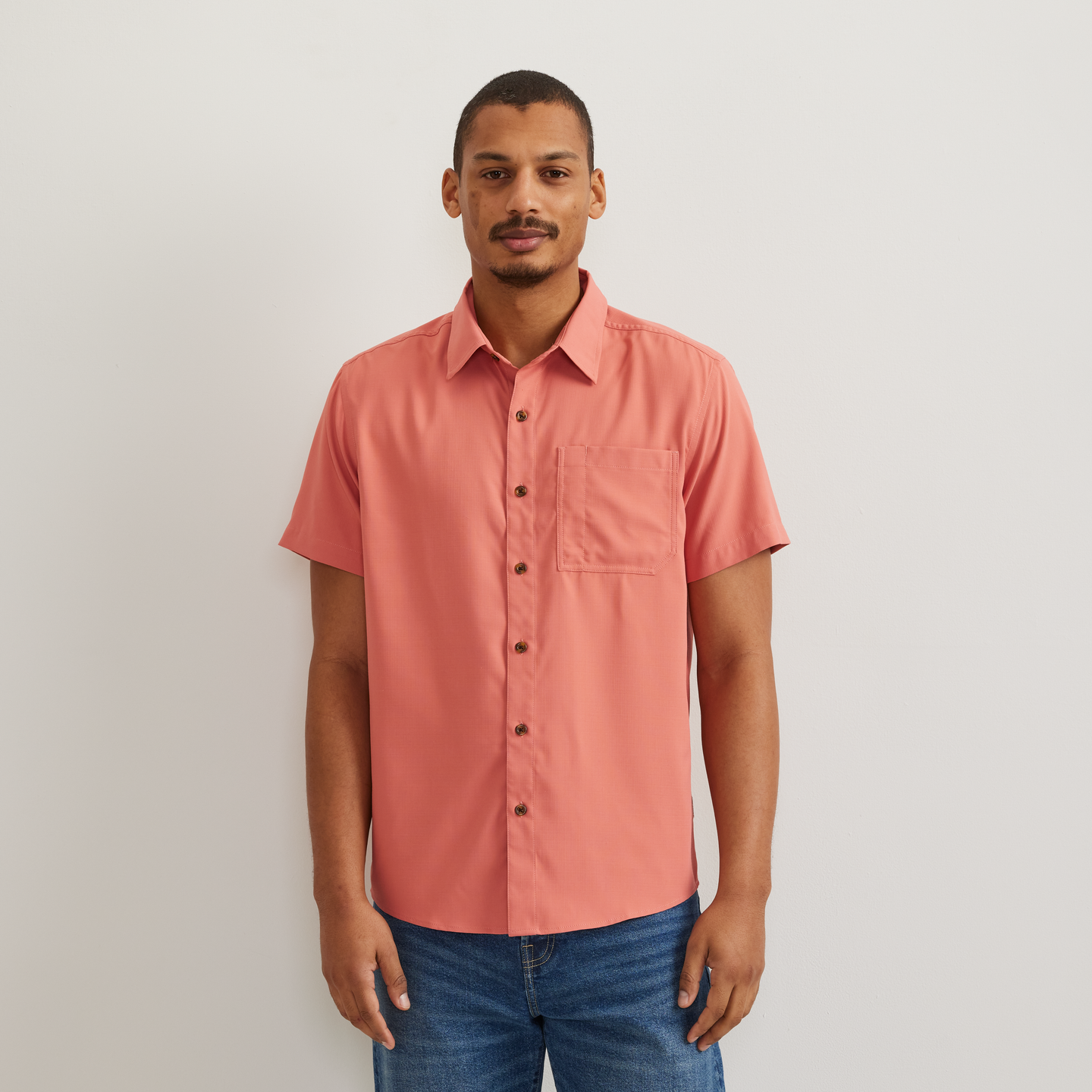 Men's SS Destination Shirt-Solid-Tangelo-Regular-C1