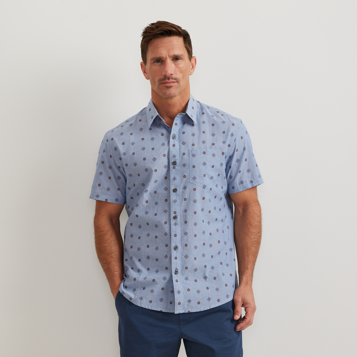 Men's SS Baja Shirt-Chambray Blue-Regular-C1