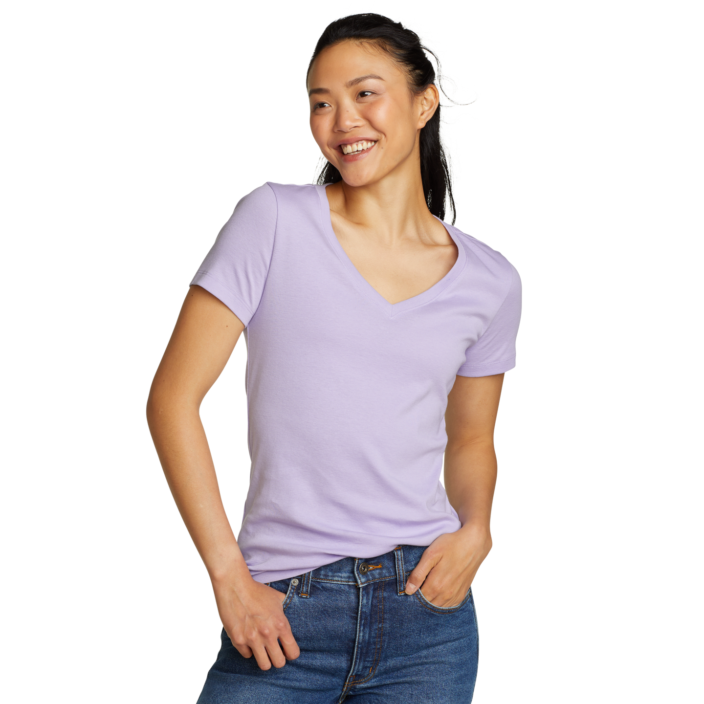 Women's Fav Short-Sleeve V-Neck T-Shirt-Iris-Regular-14