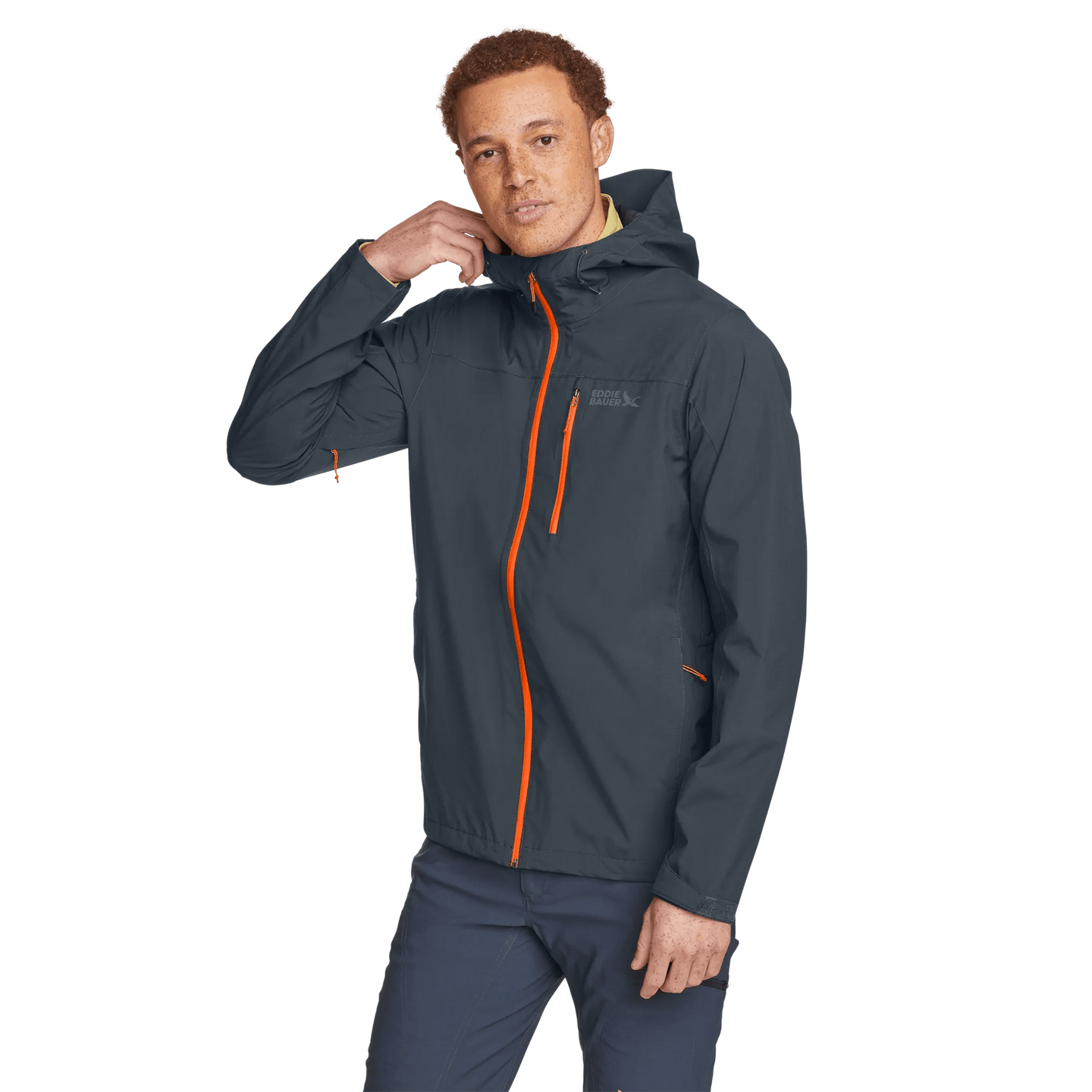 Men's Cloud Cap Waterproof Stretch Hooded Rain Jacket Regular Storm-12