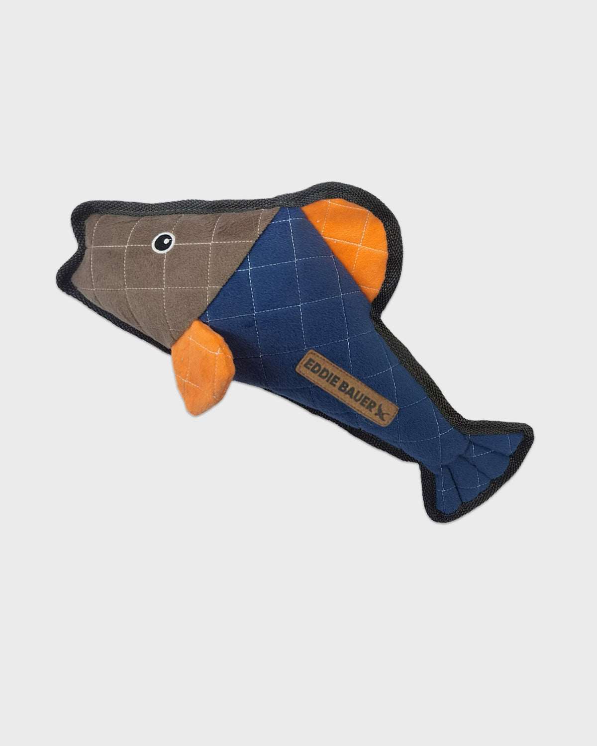 Dog Toy 14 Inch Navy Orange Gray Fish
