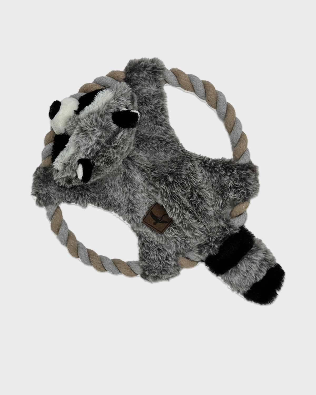 Dog Toy 10 Inch Rope with Plush Raccoon
