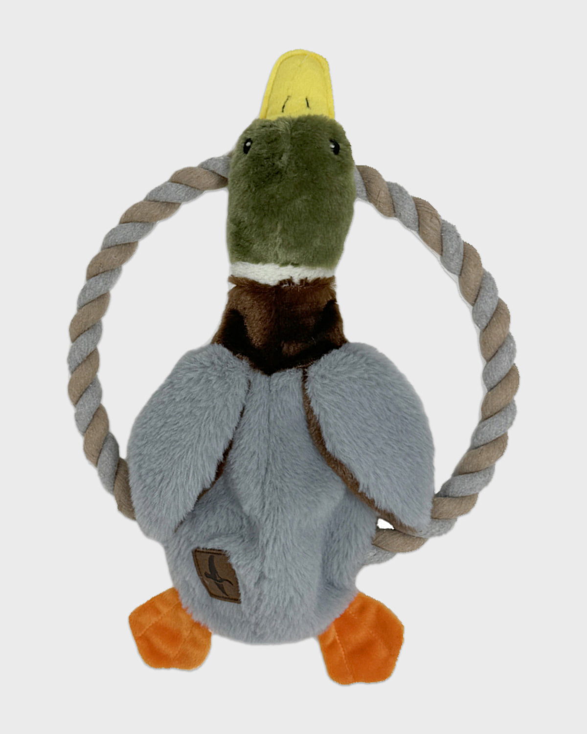 Dog Toy 10 Inch Rope with Plush Duck