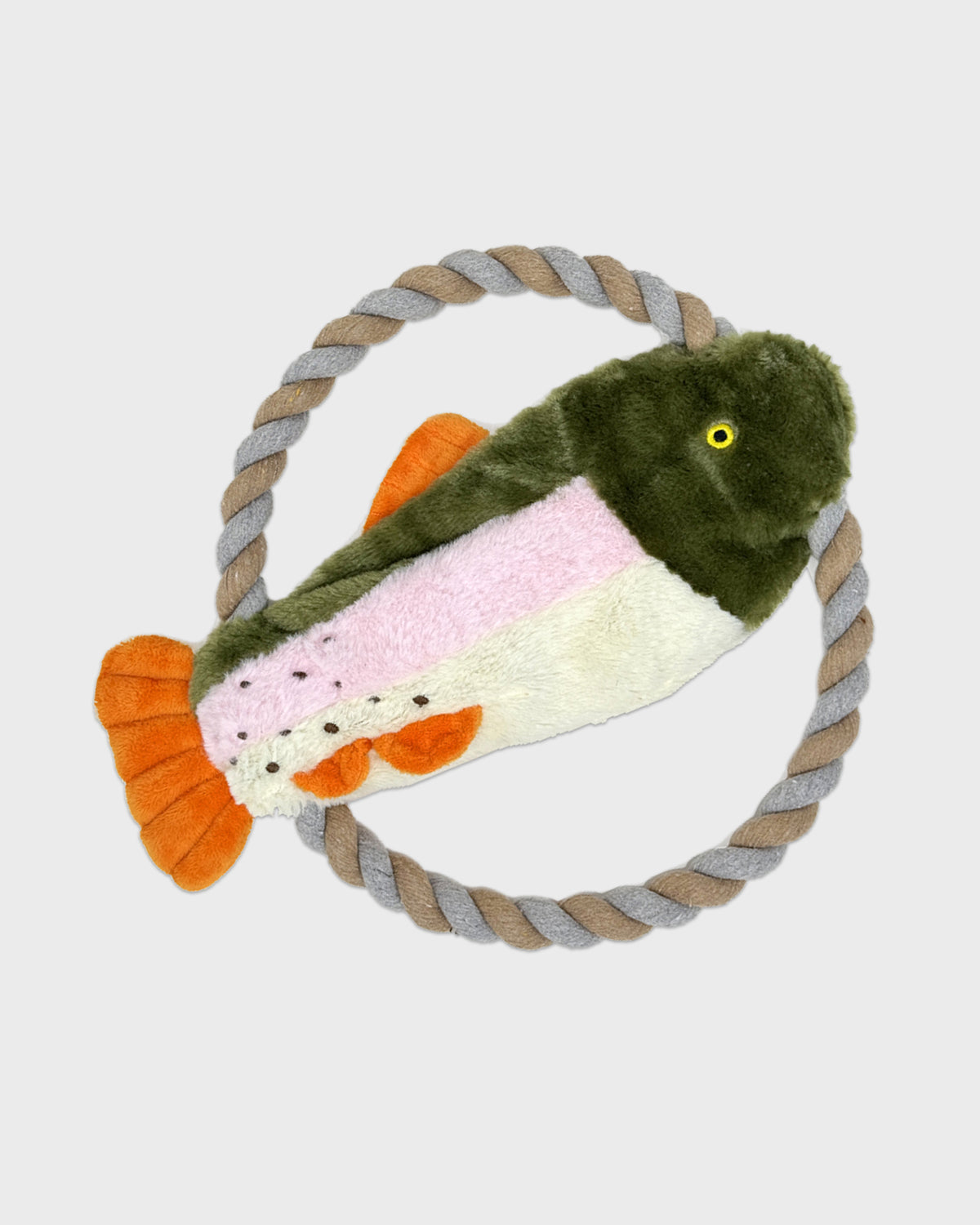 Dog Toy 10 Inch Rope with Plush Fish