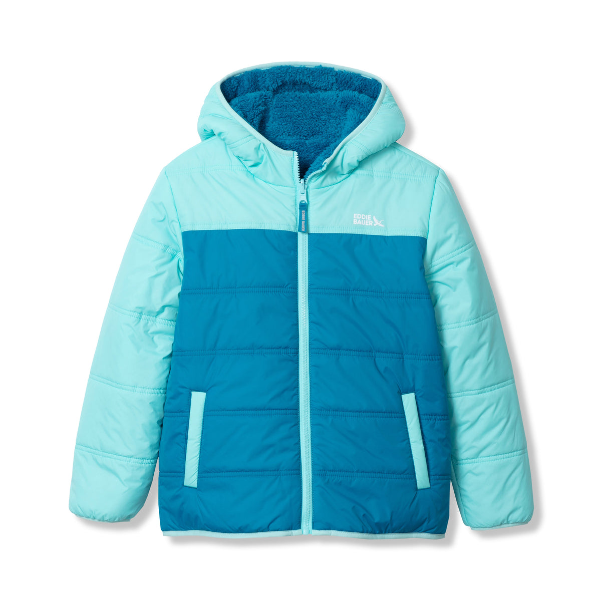 Eddie Bauer Kids Girls Deer Harbor Reversible Hooded Jacket