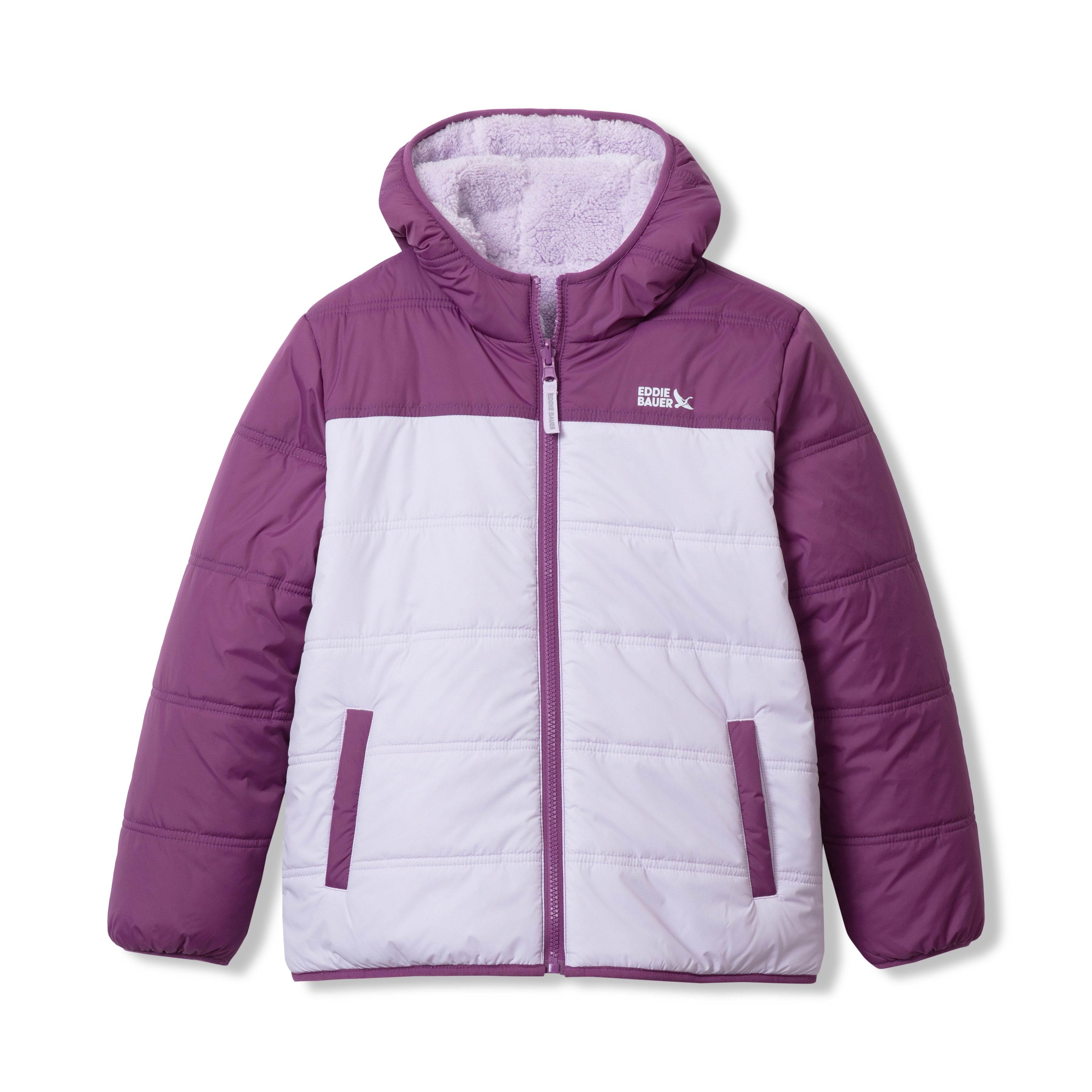 極美品00s Eddie Bauer reversible down jkt Eddie Bauer Kids Girls Deer Harbor Reversible Hooded Jacket