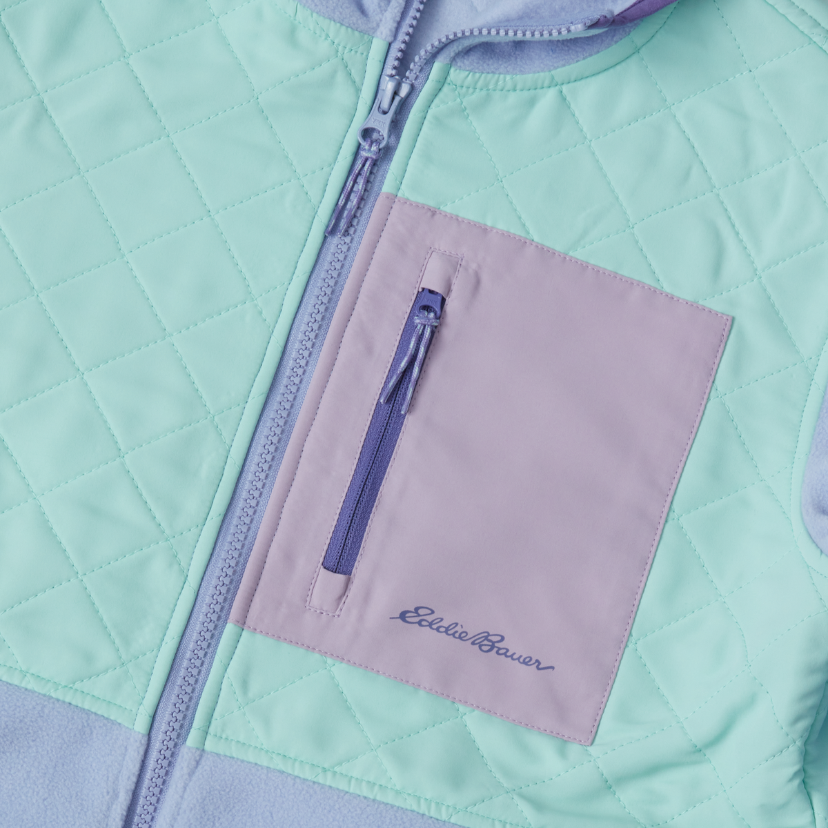 Kids' Mixed Media Fleece Jacket-Lavender