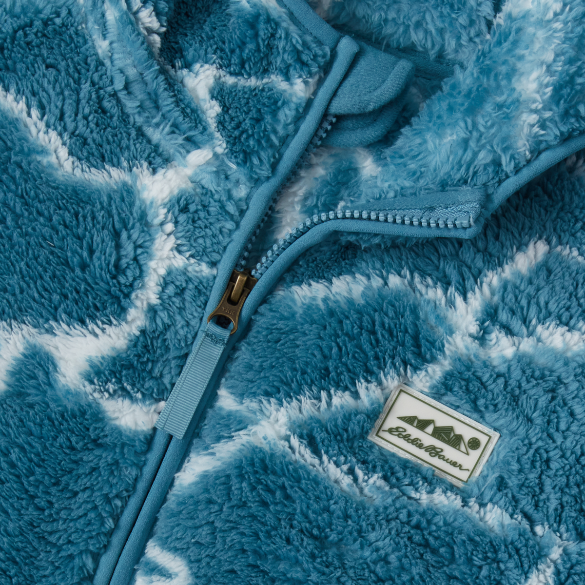 Kids' Hooded Quest Plush Fleece Jacket - Print-Storm Blue-12