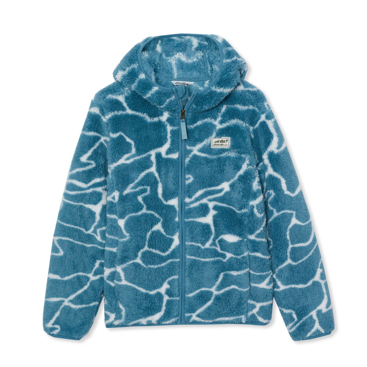 Kids' Hooded Quest Plush Fleece Jacket - Print-Storm Blue-10