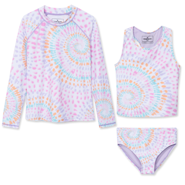 Eddie Bauer Girls Sea Spray 3 PC LS Swim Set