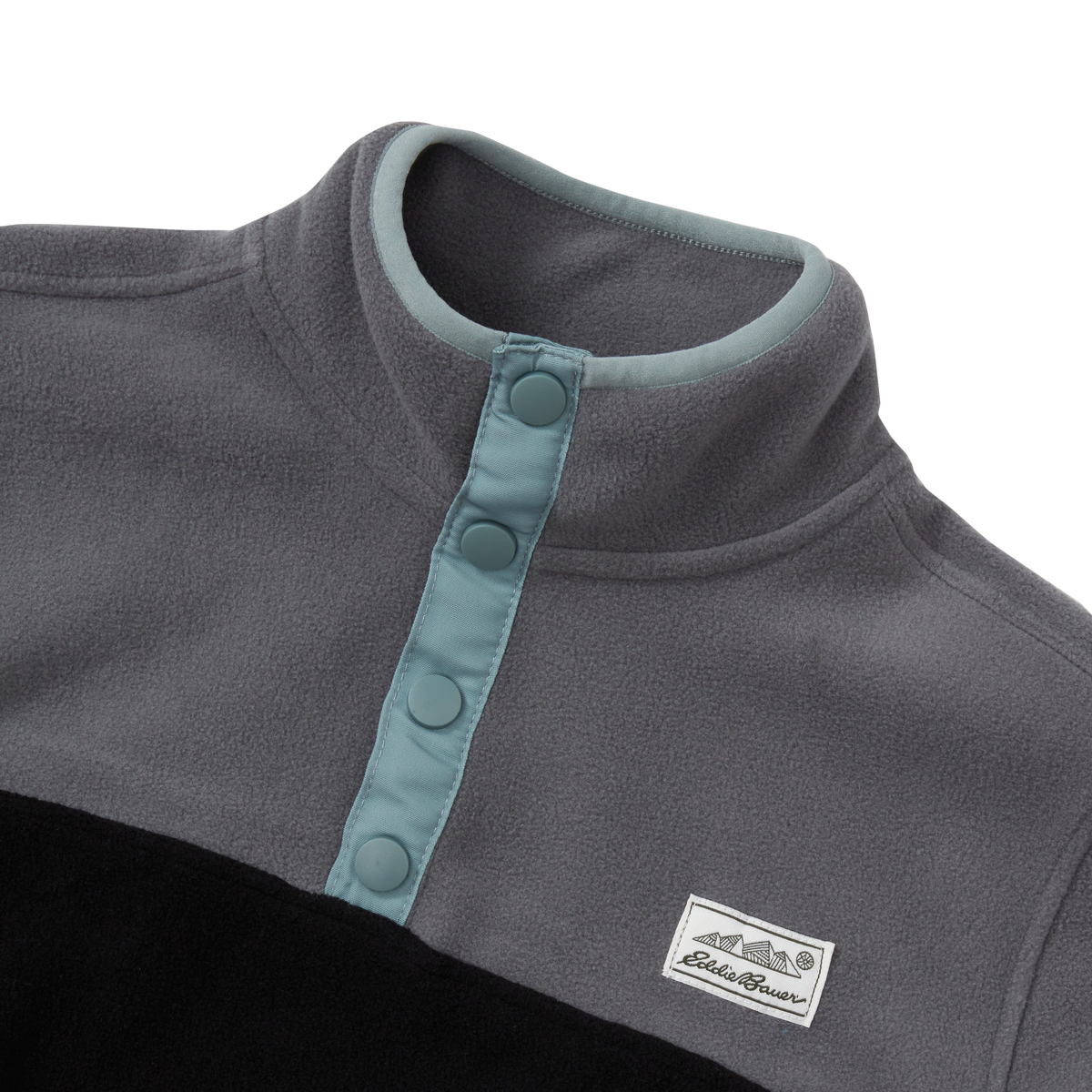 Boys' Quest Fleece Snap-Neck Pullover-Black Onyx-3
