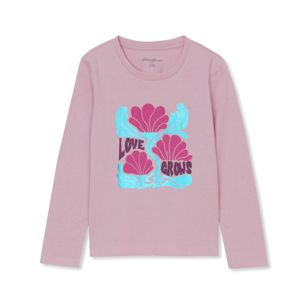 Girls' Long-Sleeve Graphic Tee-Dawn Pink-7