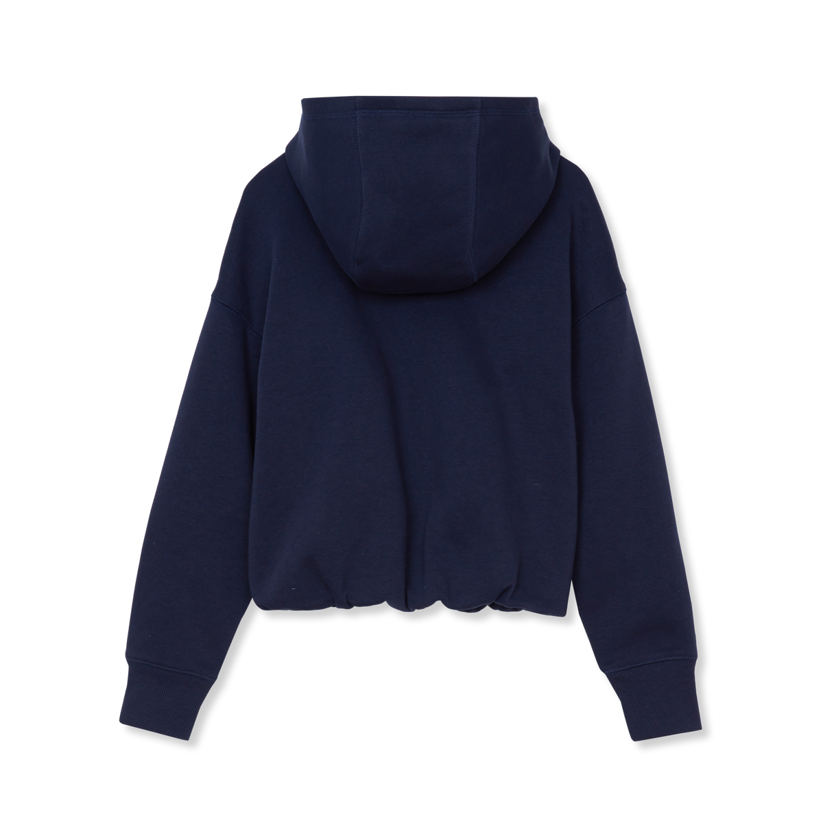 Girls' Crop Bubble Hoodie-Peacoat-2
