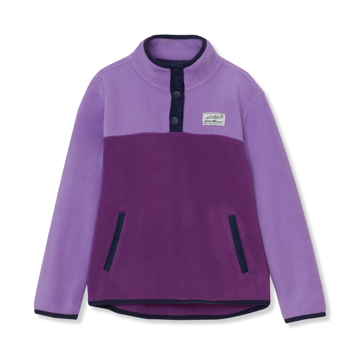 Girls' Polarfleece Quarter-Snap Pullover-Bright Violet-1