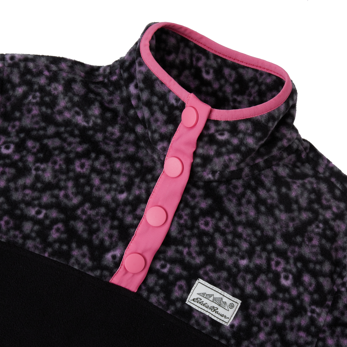 Girls' Polarfleece Quarter-Snap Pullover-Black Onyx-6