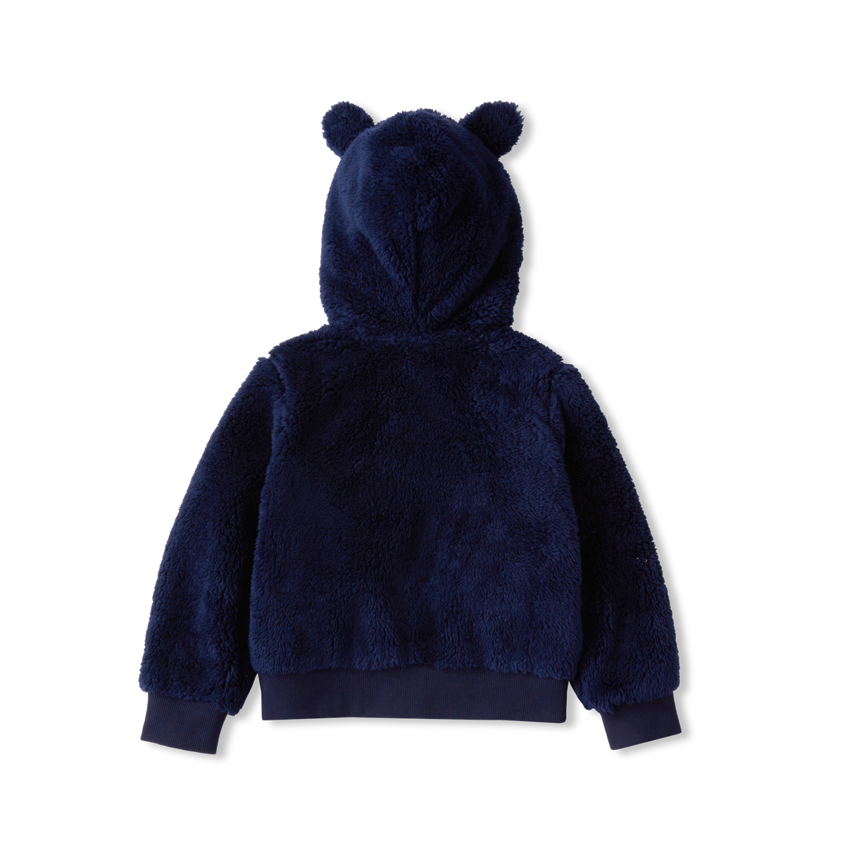 Toddler Hooded Quest Plush Fleece Jacket with Ears-Peacoat-2