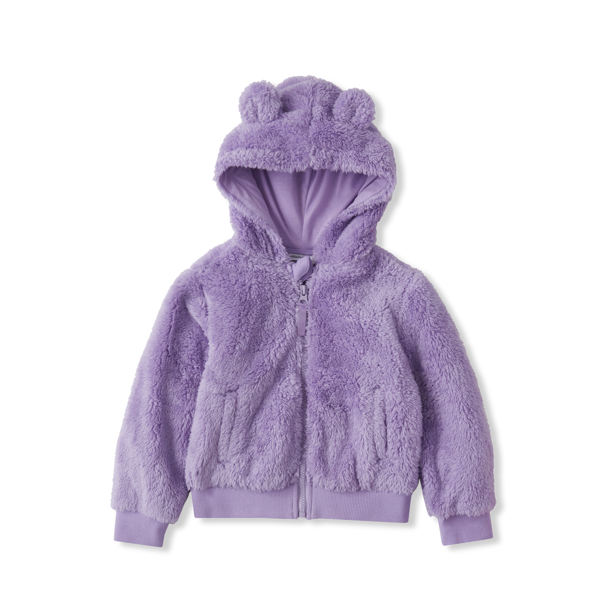 Toddler Hooded Quest Plush Fleece Jacket with Ears-Lilac Breeze-4
