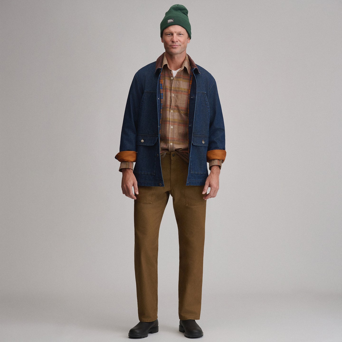 Men's EB Denim Barn Coat-Deep Rinse-5