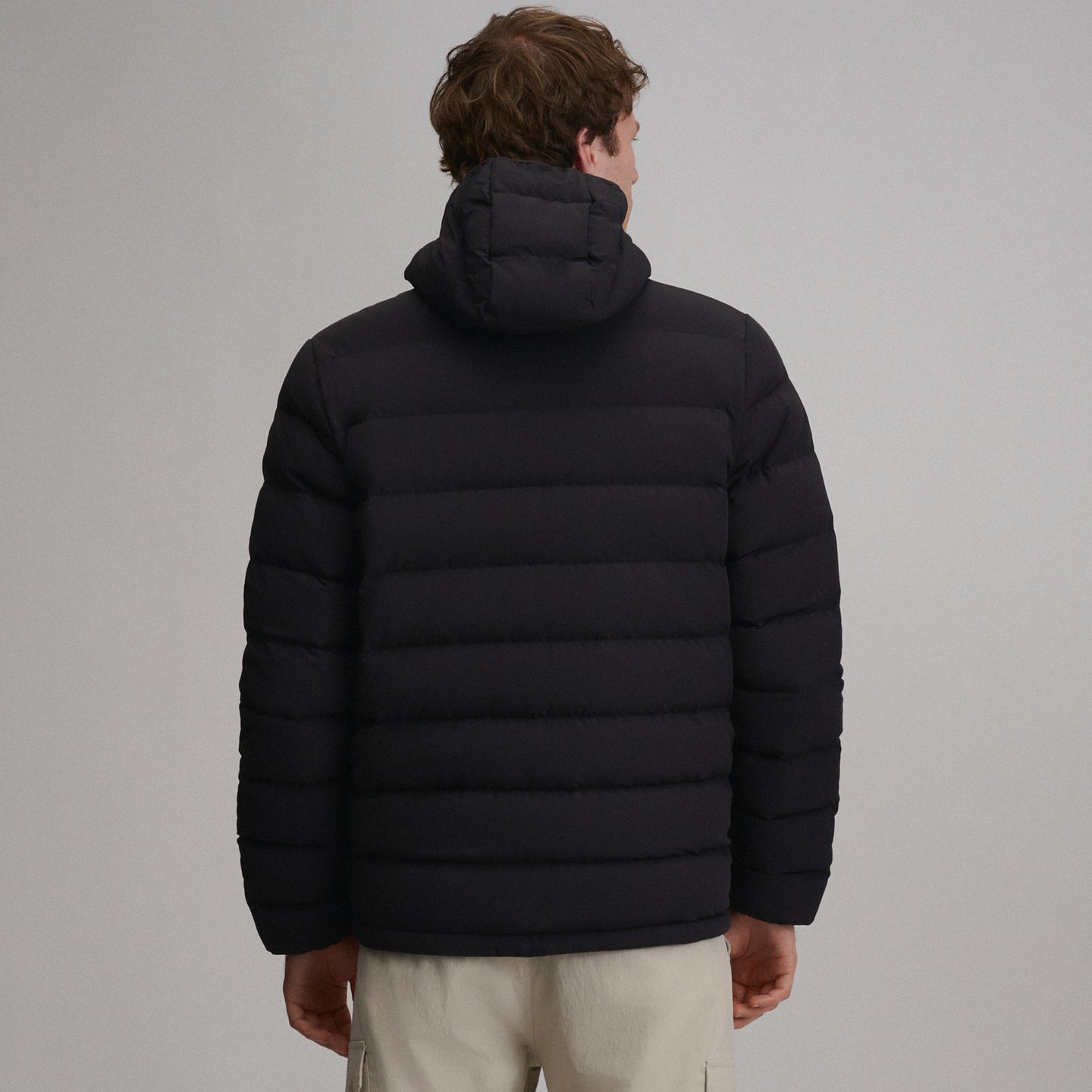 EB Stretch Down Hooded Jacket-Black-2