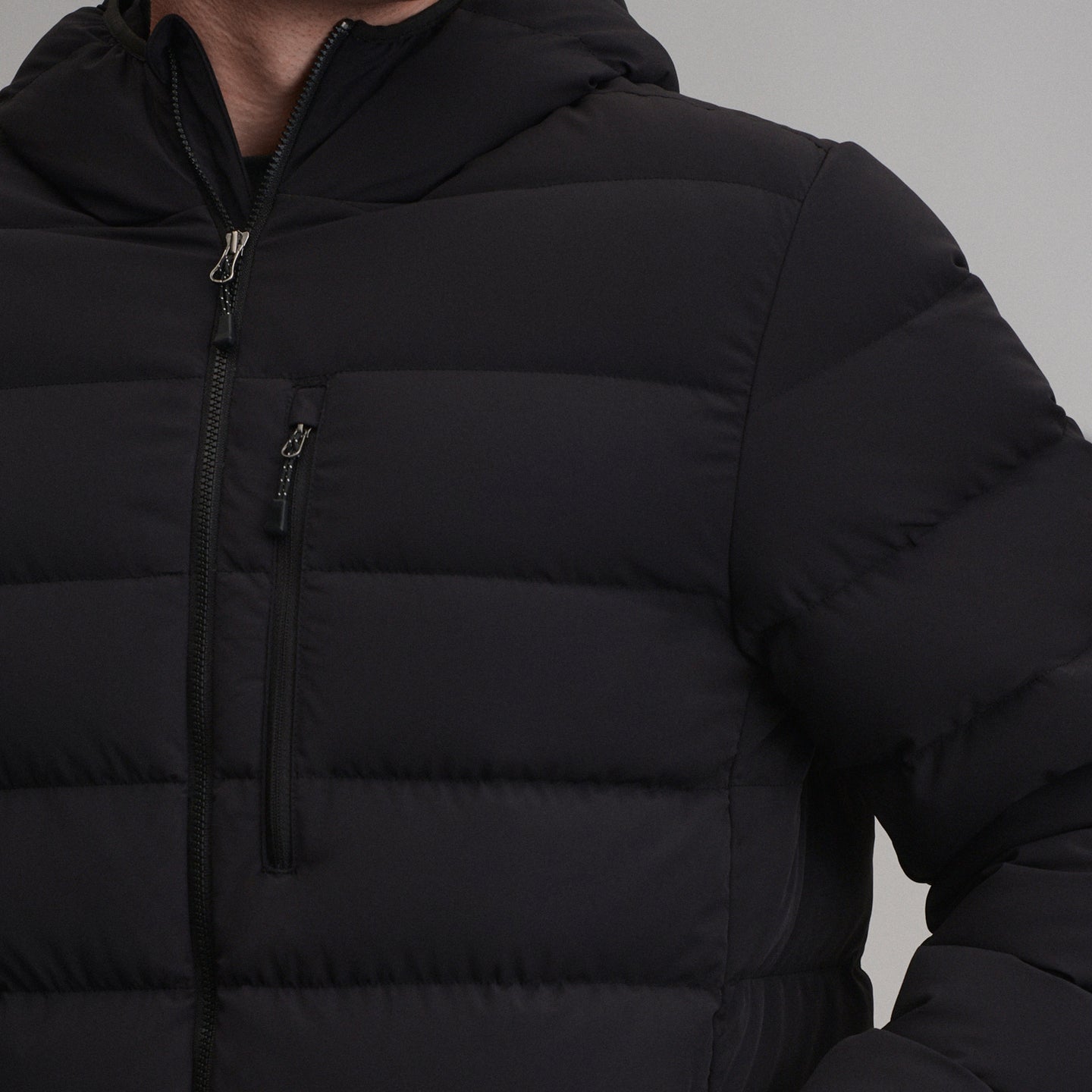 EB Stretch Down Hooded Jacket-Black-3