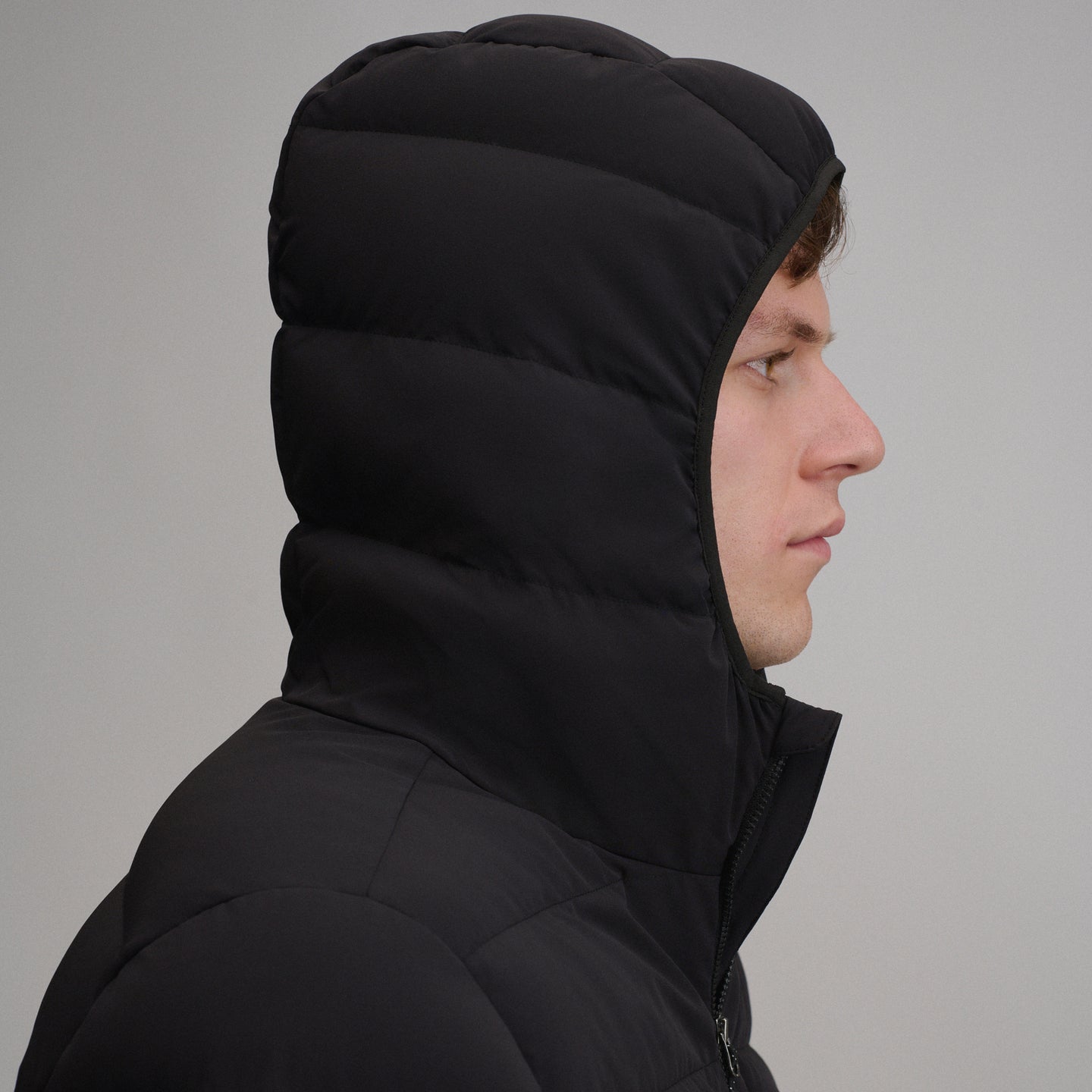 EB Stretch Down Hooded Jacket-Black-4