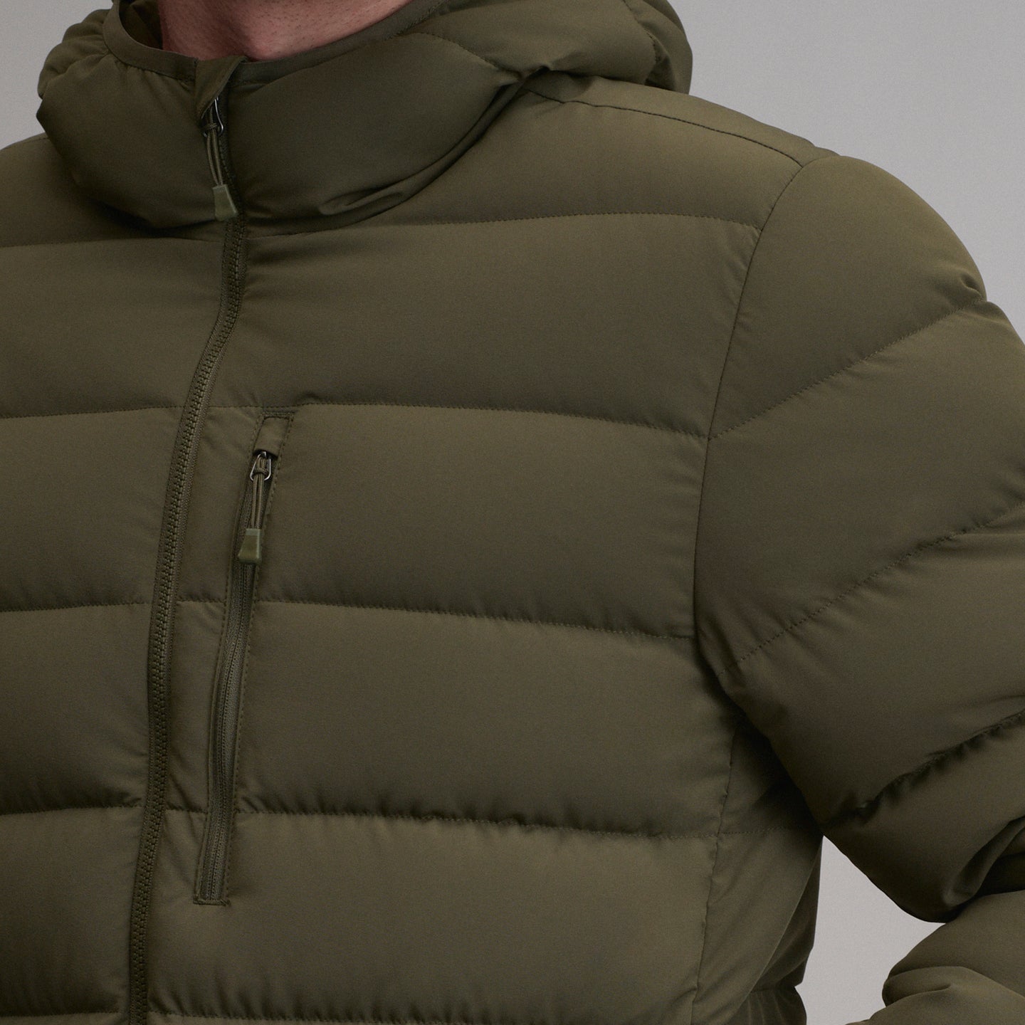 EB Stretch Down Hooded Jacket-Dark Fatigue-8