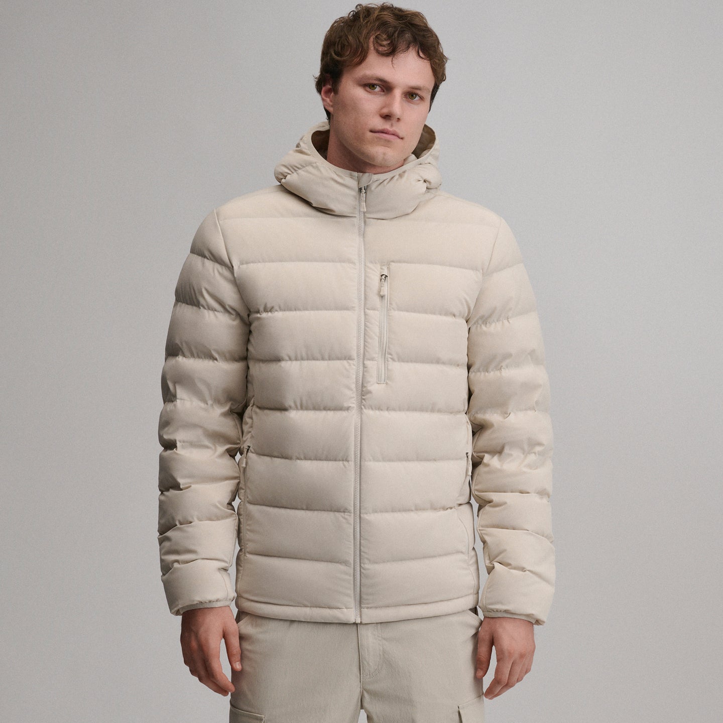 EB Stretch Down Hooded Jacket-Jute-11