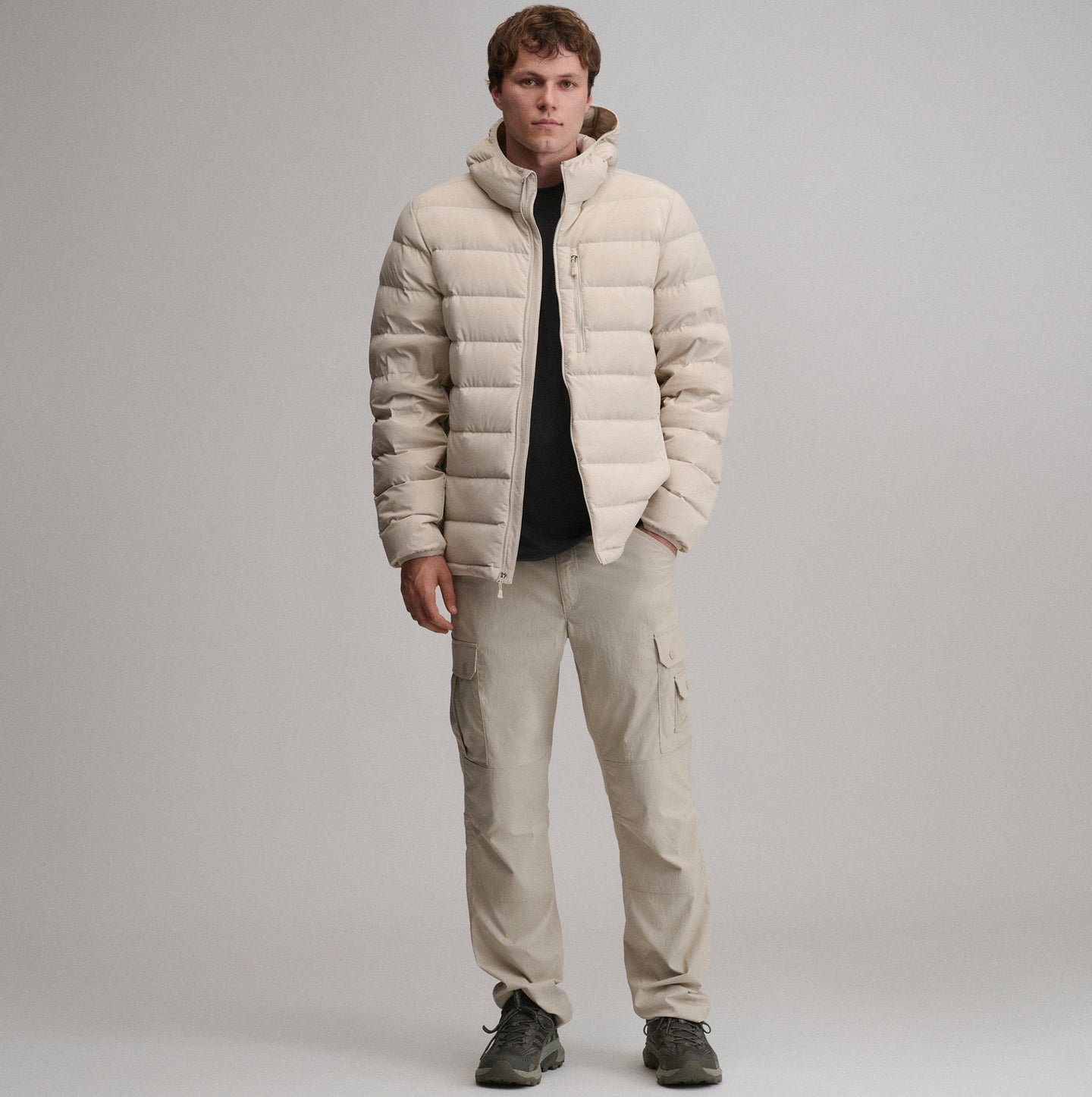 EB Stretch Down Hooded Jacket-Jute-15