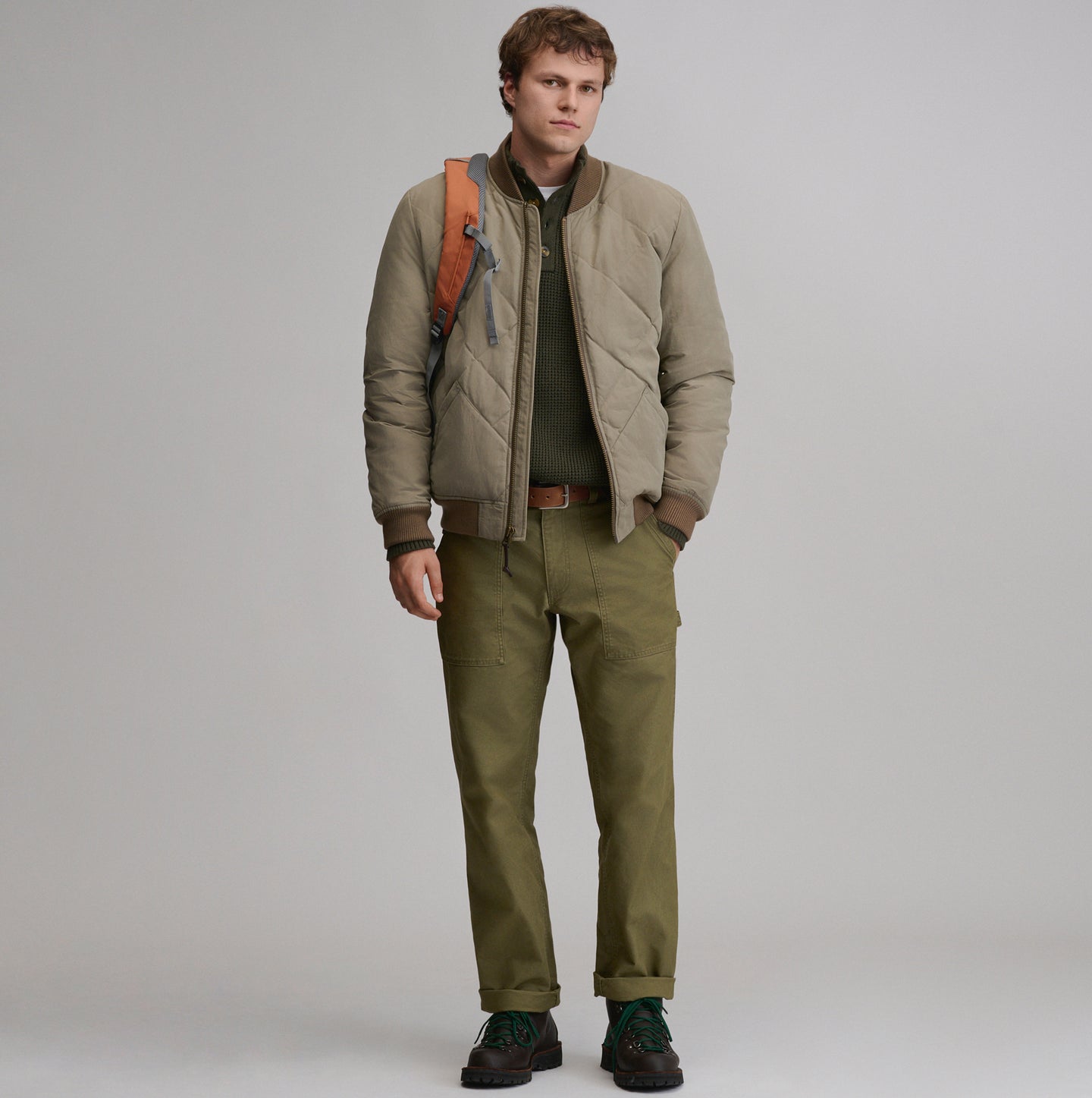 Men's 1936 Skyliner Model Down Jacket-Mushroom-5