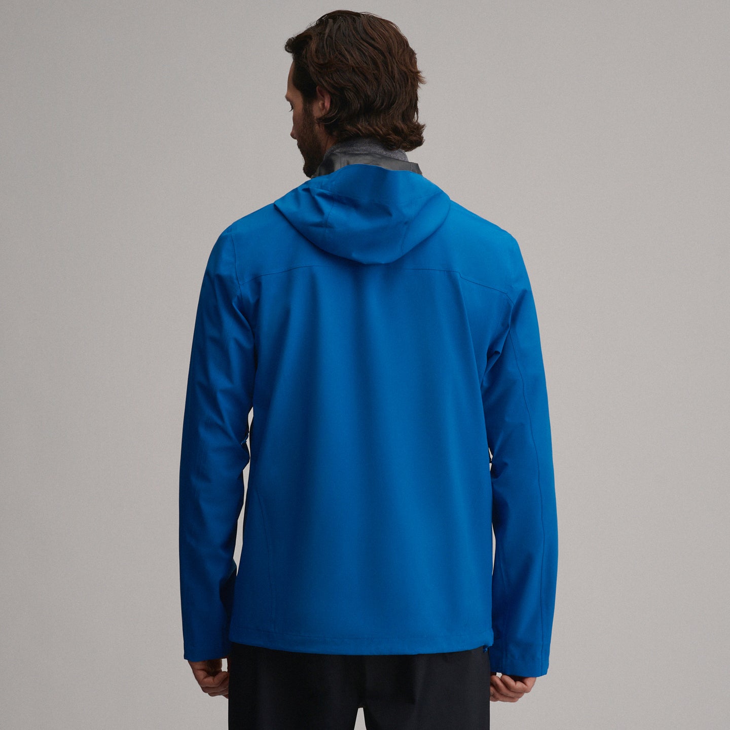 Men's Cloud Cap Waterproof Stretch Hooded Rain Jacket-Blue-2