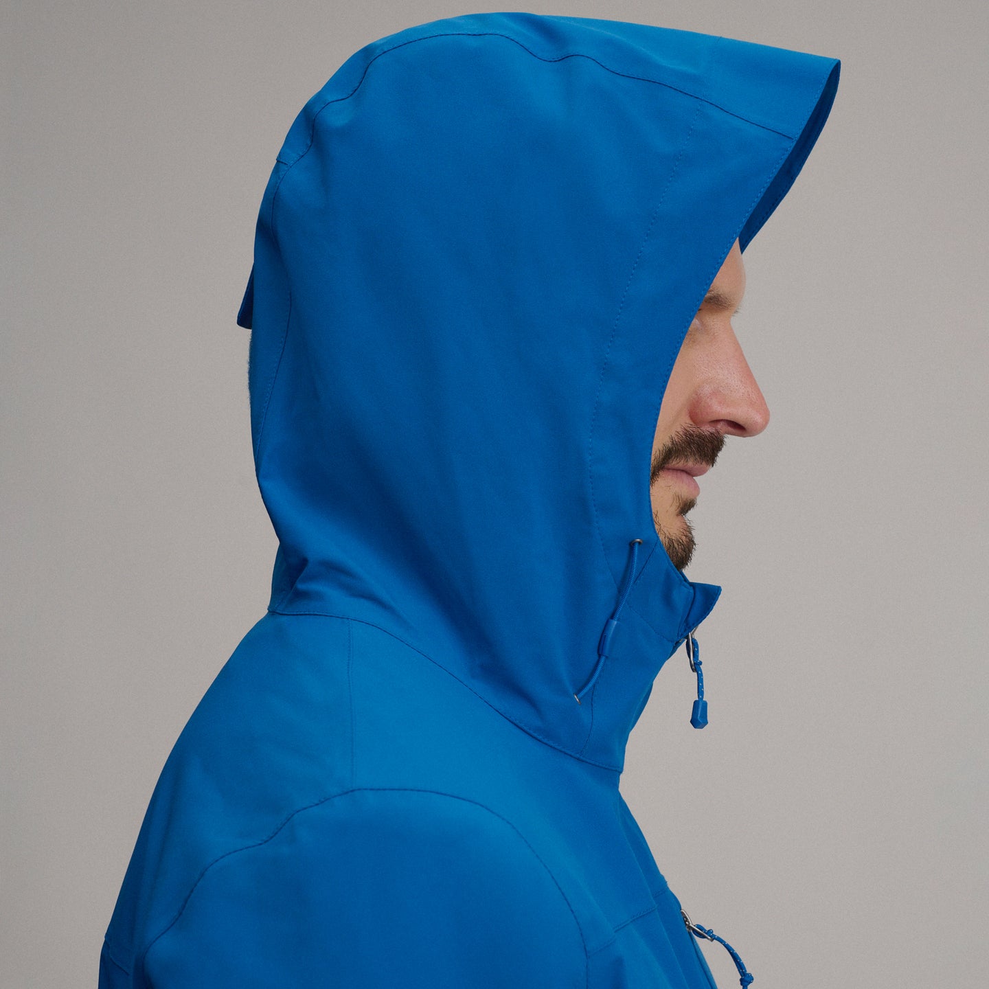 Men's Cloud Cap Waterproof Stretch Hooded Rain Jacket-Blue-3
