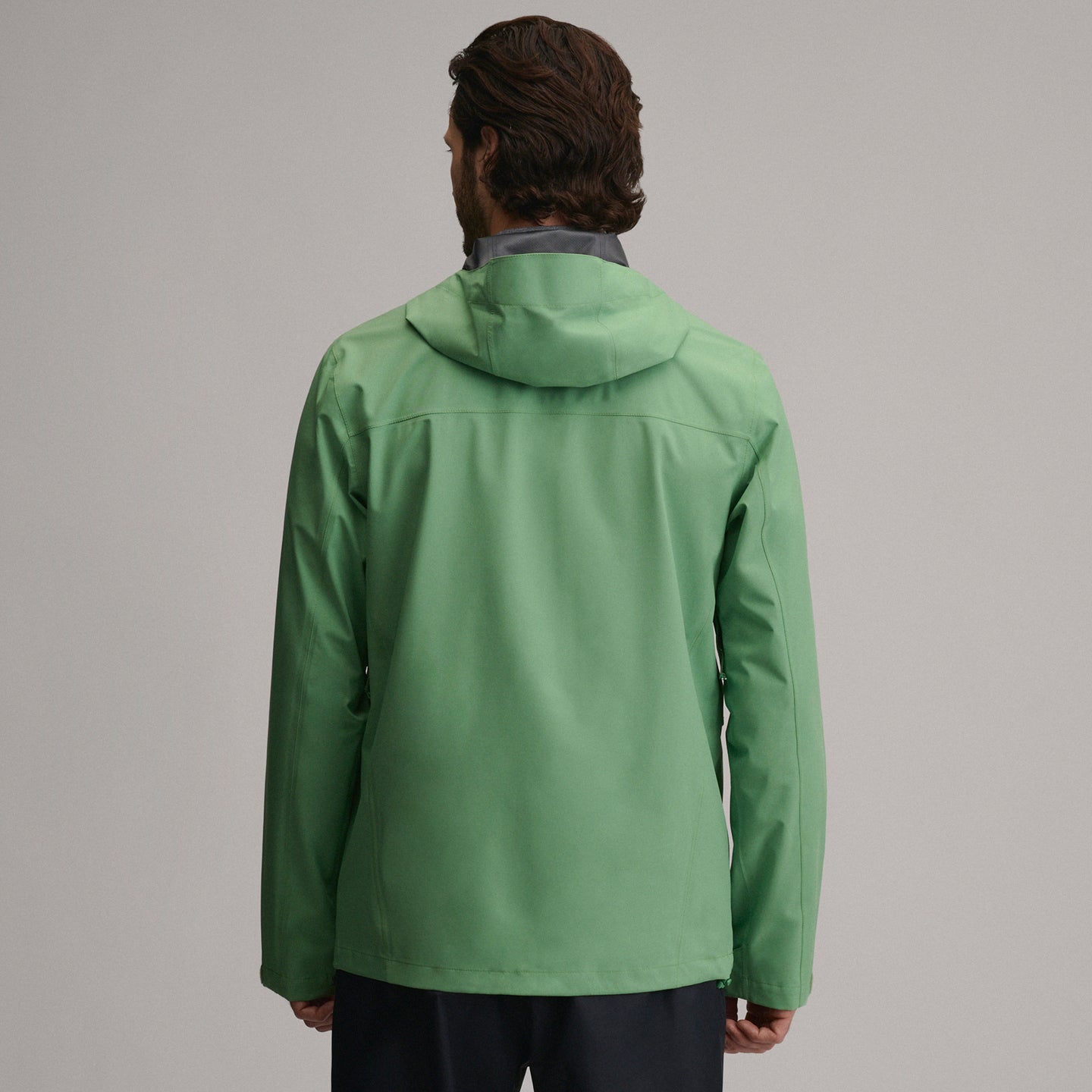 Men's Cloud Cap Waterproof Stretch Hooded Rain Jacket-Light Moss-12