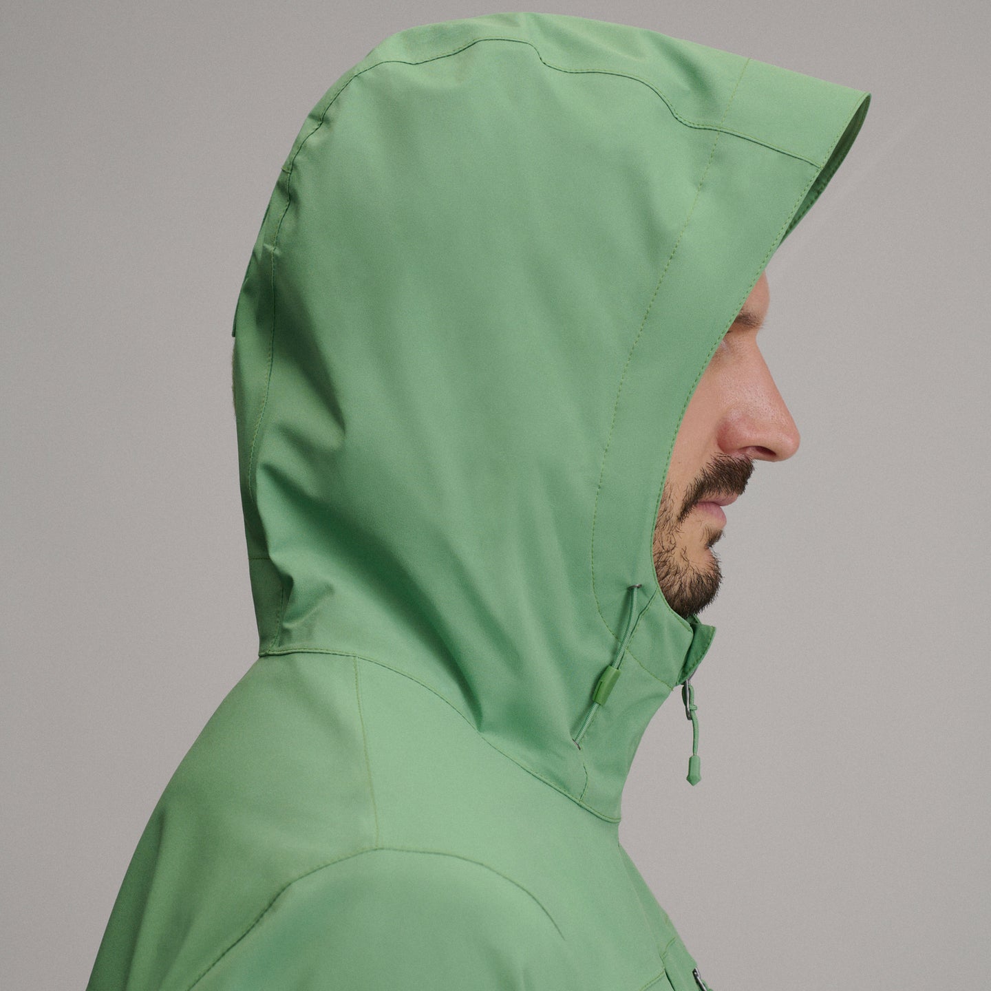 Men's Cloud Cap Waterproof Stretch Hooded Rain Jacket-Light Moss-14
