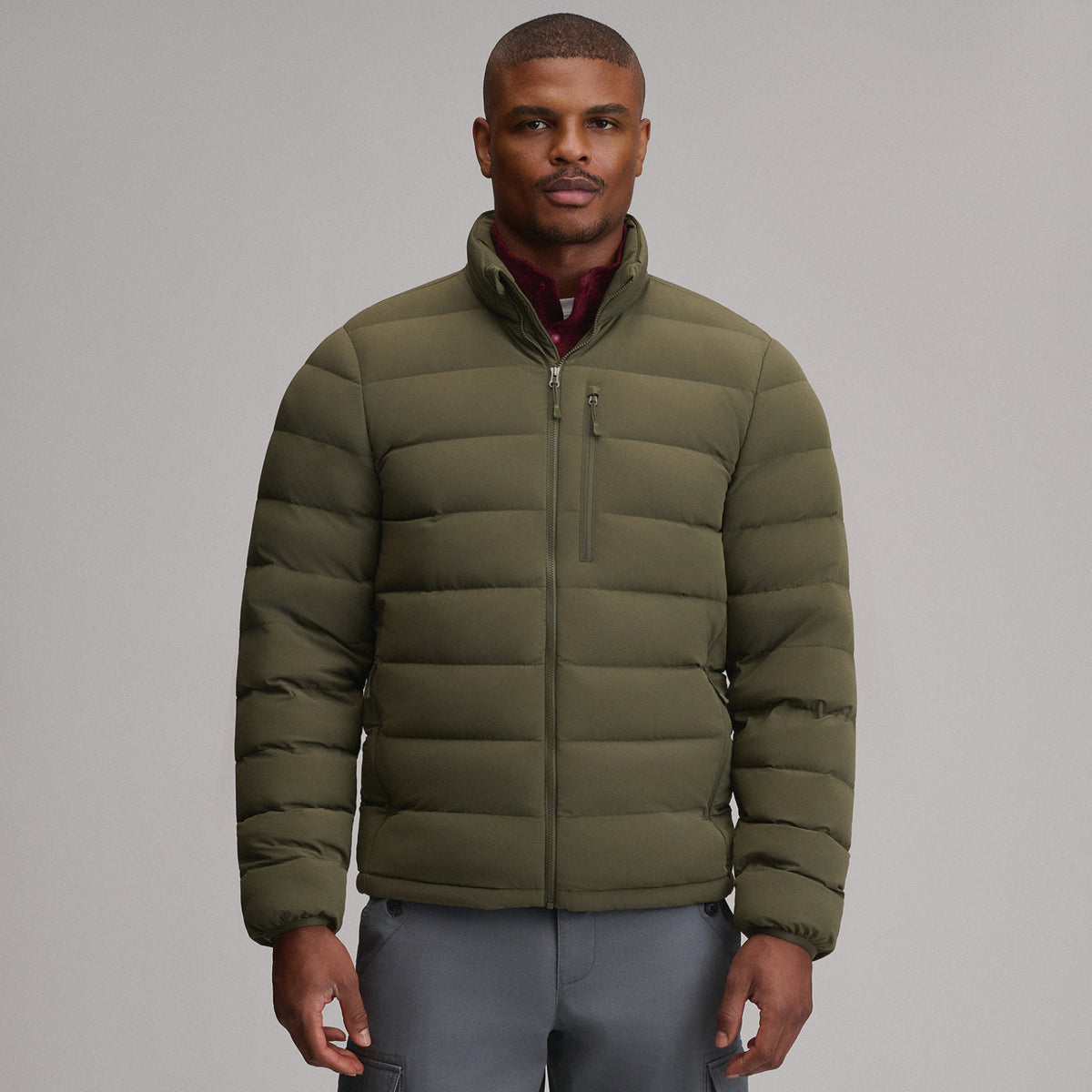 Men's EB Stretch Down Jacket-Dark Fatigue-1
