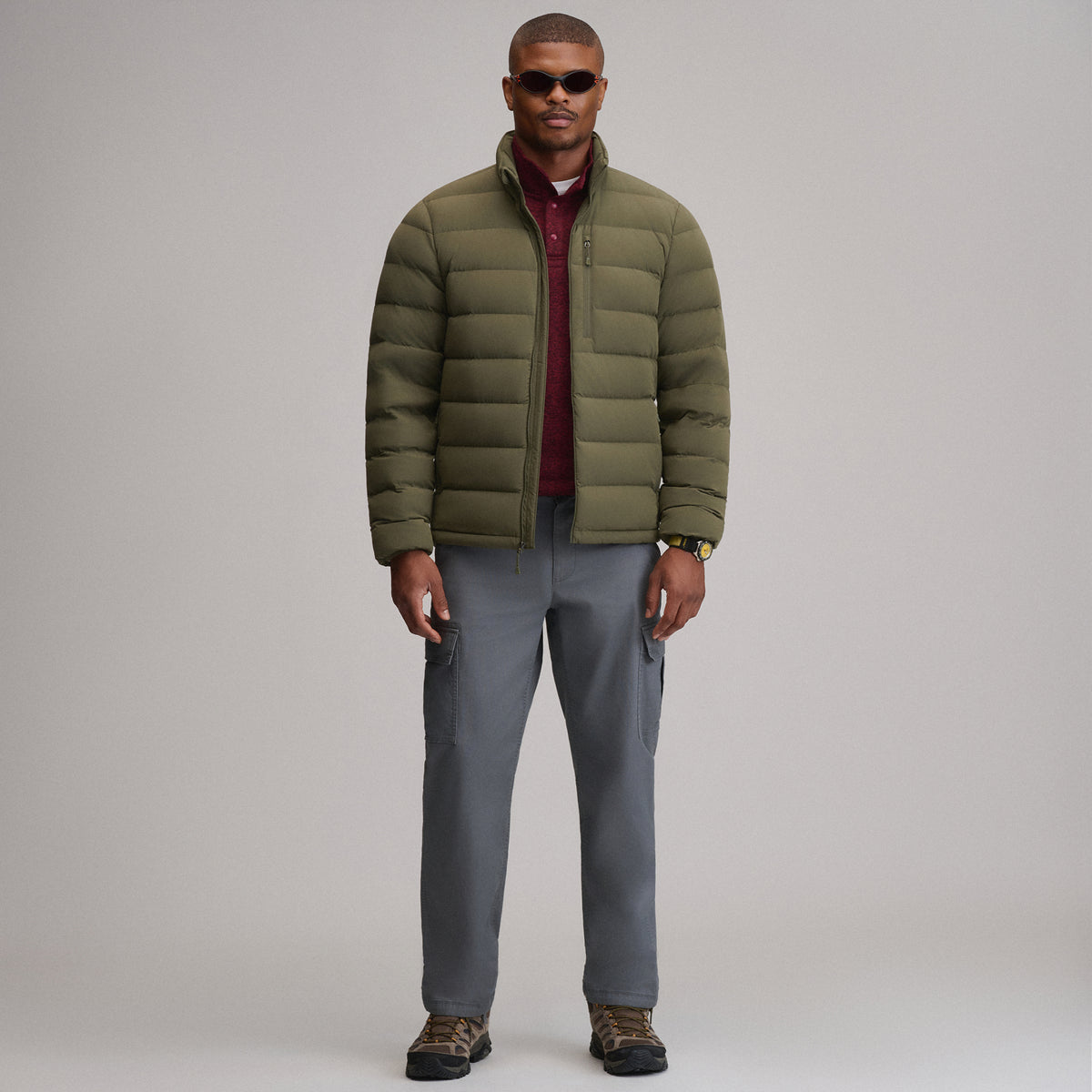 Men's EB Stretch Down Jacket-Dark Fatigue-4