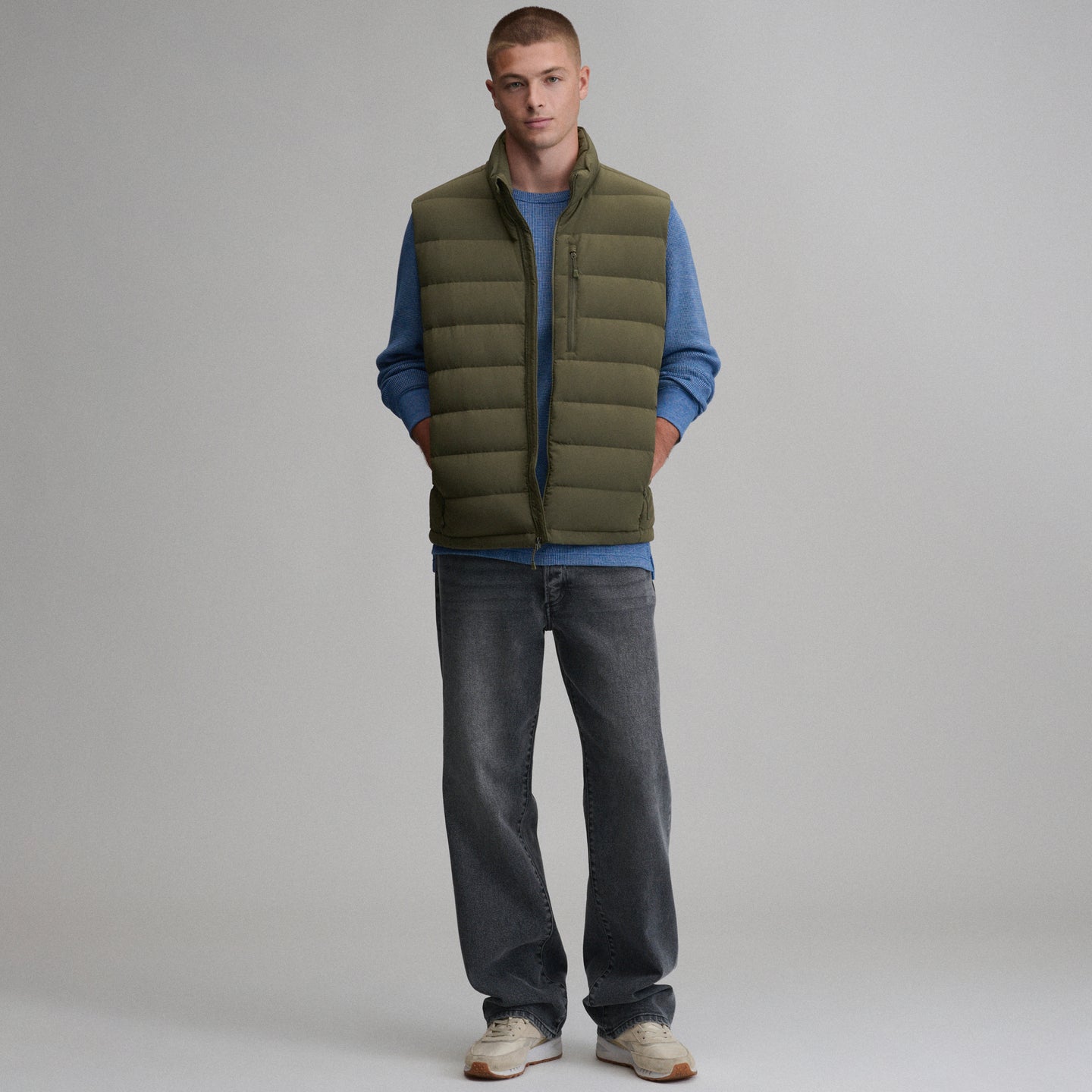 Men's EB Stretch Down Vest-Dark Fatigue-10
