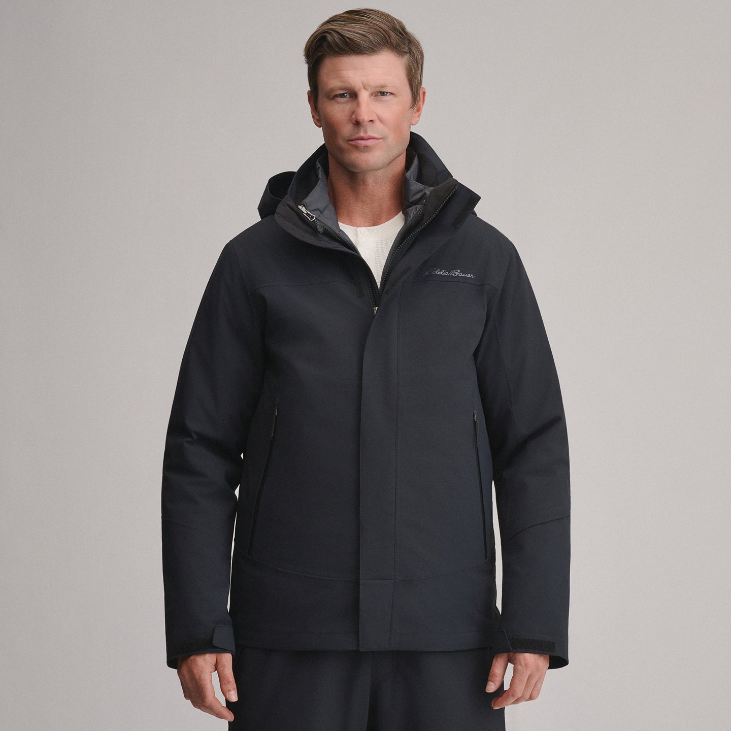 Men's Powder Search 2.0 3-In-1 Waterproof Down Ski Jacket-Black-1
